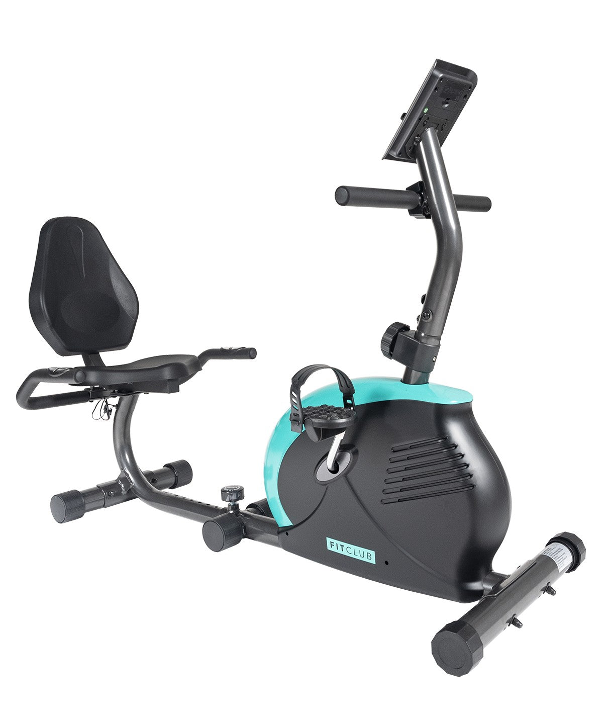 FitClub Recumbent Exercise Bike for Home Gym - Comfortable Indoor Cycling Bike with Adjustable Seat & LCD Display - Perfect for Seniors, Physical Therapy & Low-Impact Cardio Workouts