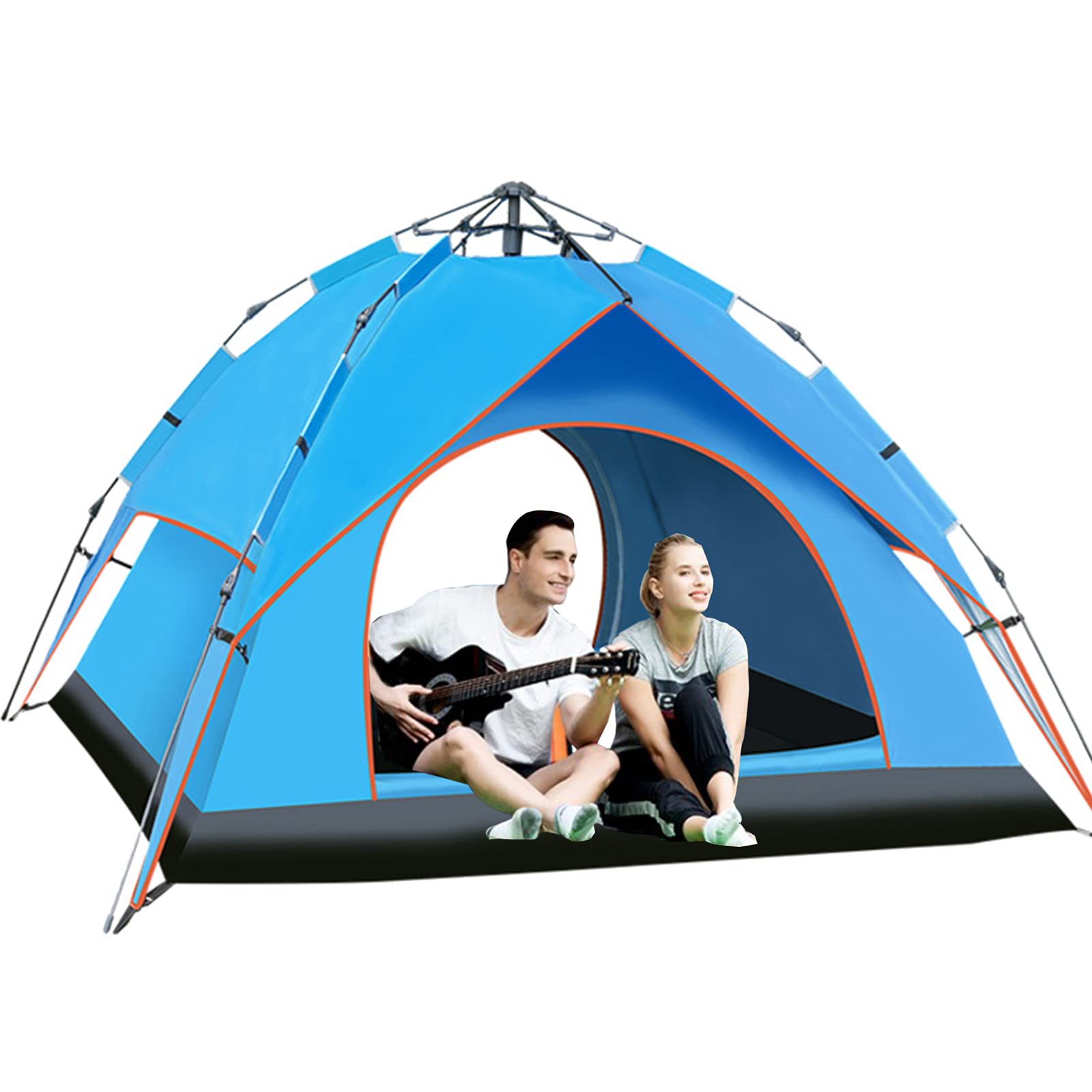 HSGAV Beach Shelter for 3-4 People - Double Layer Sun Protection & Waterproof Family Tent (220x200x145cm) | Quick Setup Pop Up Canopy for Outdoor, Picnics, Camping & Beach Days