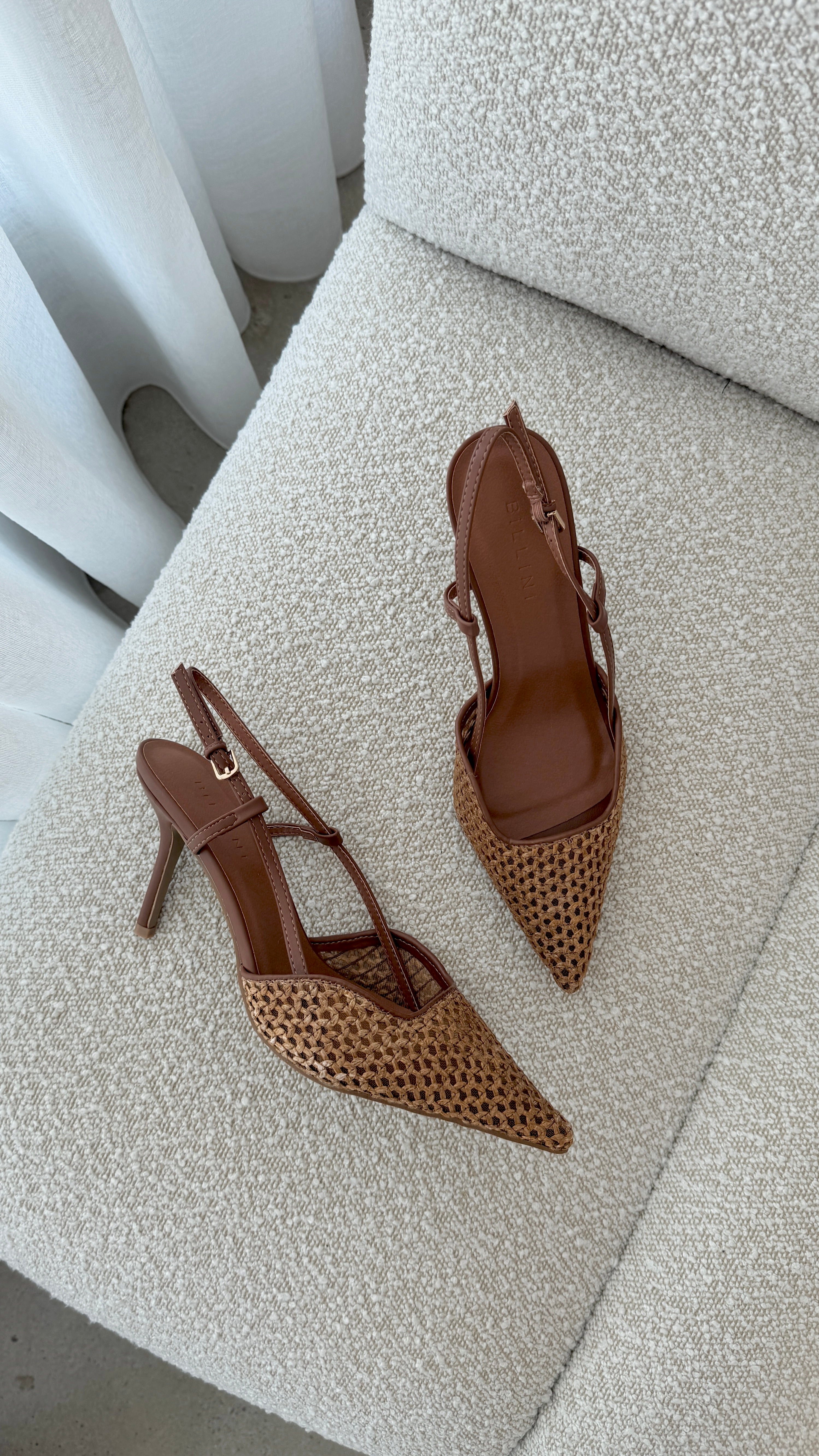 Kameron Heel Dark Tan Natural Women's Comfortable Block Heels - Perfect for Office, Party & Everyday Wear