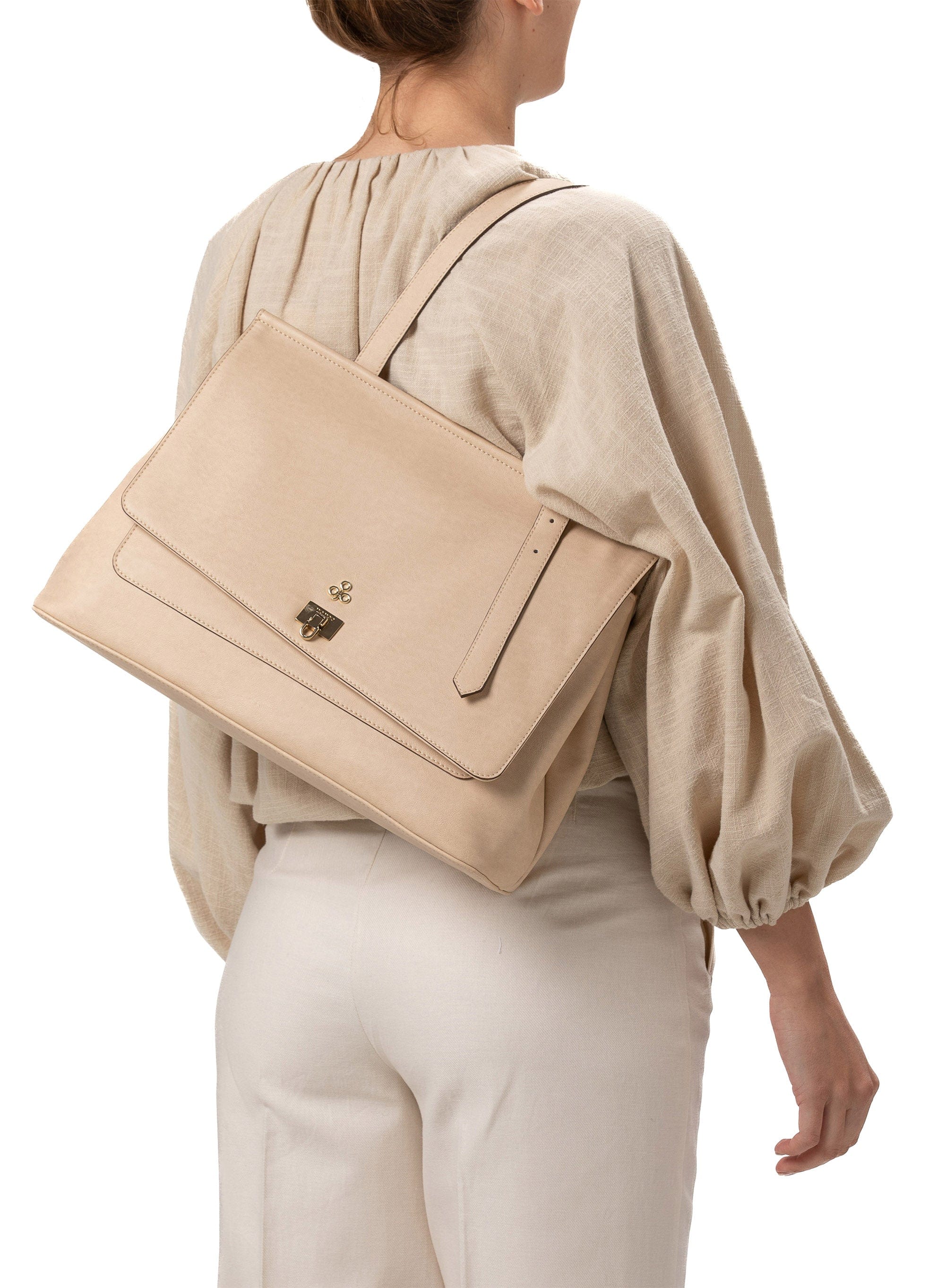Vegan Leather Handbag for Women | Corn Leather Crossbody Bag in Beige | Perfect for Work, Travel, and Everyday Use