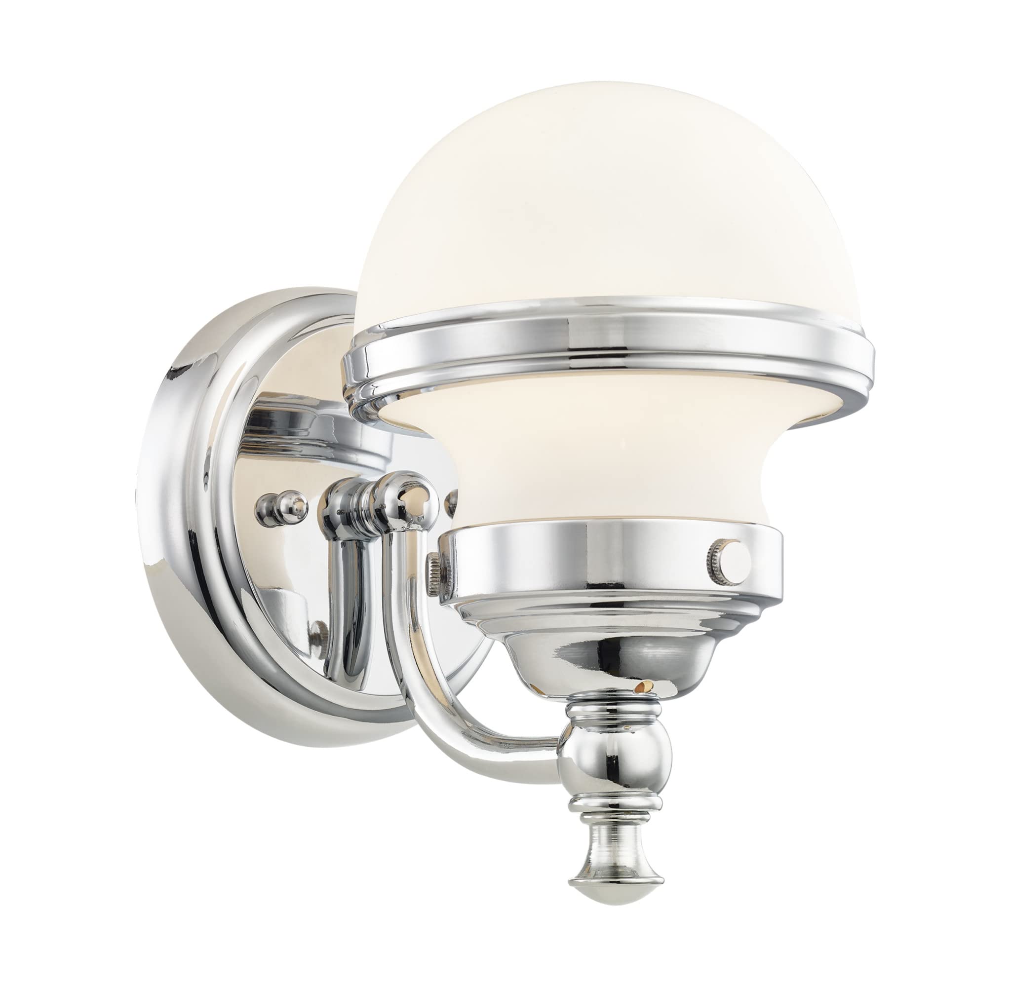 Livex 5711-05 Polished Chrome One Light Bathroom Vanity Light - Oldwick Collection Transitional Style Fixture for Bathroom, Powder Room & Dressing Area