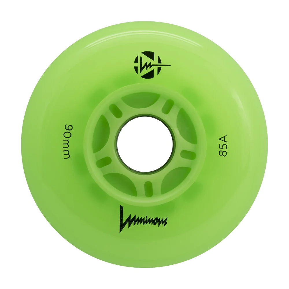 Glow in the Dark 90mm Inline Skate Wheels with LED Lights - Perfect for Night Skating, Roller Disco & Outdoor Fun