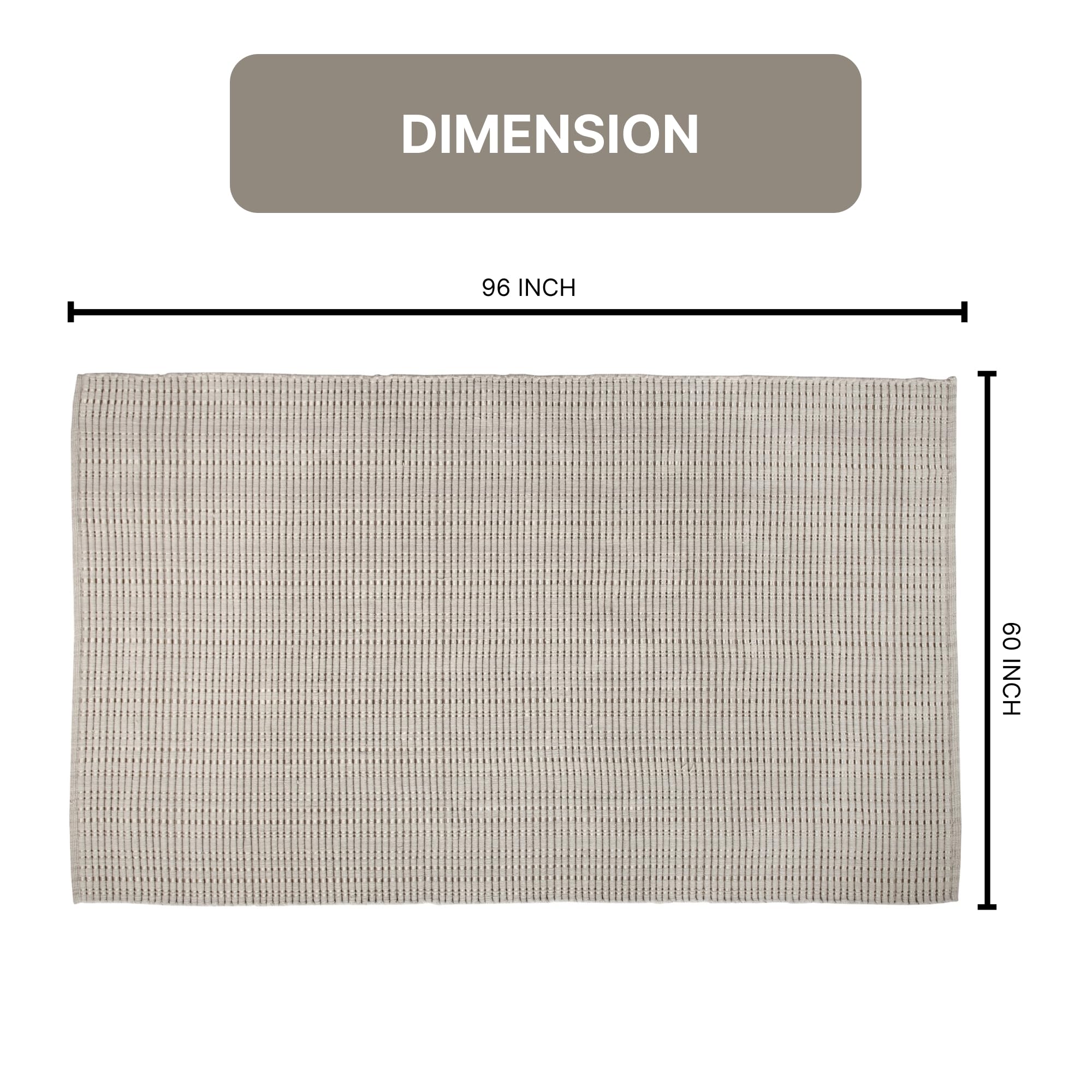 Premium Woolen Silk Ribbed Living Room Rug - Machine Washable, Non-Slip 5' x 8' Beige Area Rug for Sofa & Bedroom - Soft Foldable Indoor Carpet for Home Decor, Easy to Clean - Perfect for Cozy Living Spaces & High-Traffic Areas