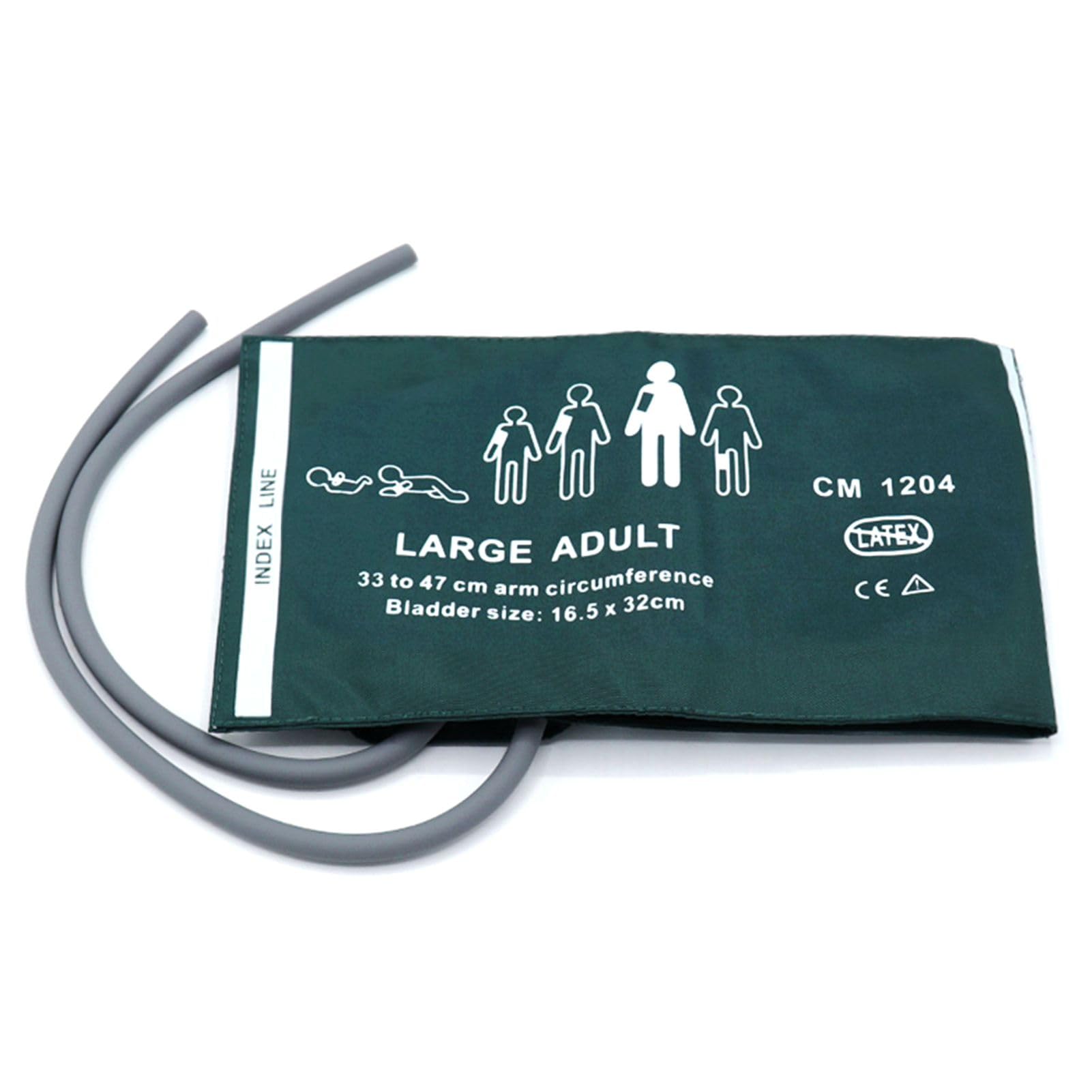 **Large Adult Blood Pressure Cuff 33-47 cm - Nylon Reusable NIBP Cuff with Double Tubes for Big Arms, No BP Connector - Ideal for Home Health Monitoring & Medical Use**