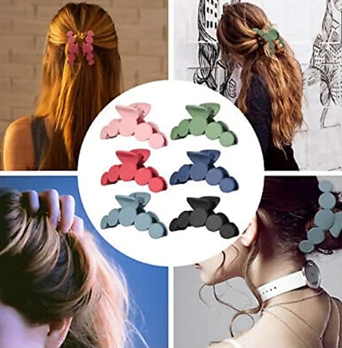 Strong Hold Matte Hair Claw Clips for Women & Girls - Large Hair Clips for Thick Hair (2-Pack, Bubble Pattern) - Perfect for Updos, Ponytails & Everyday Hairstyles