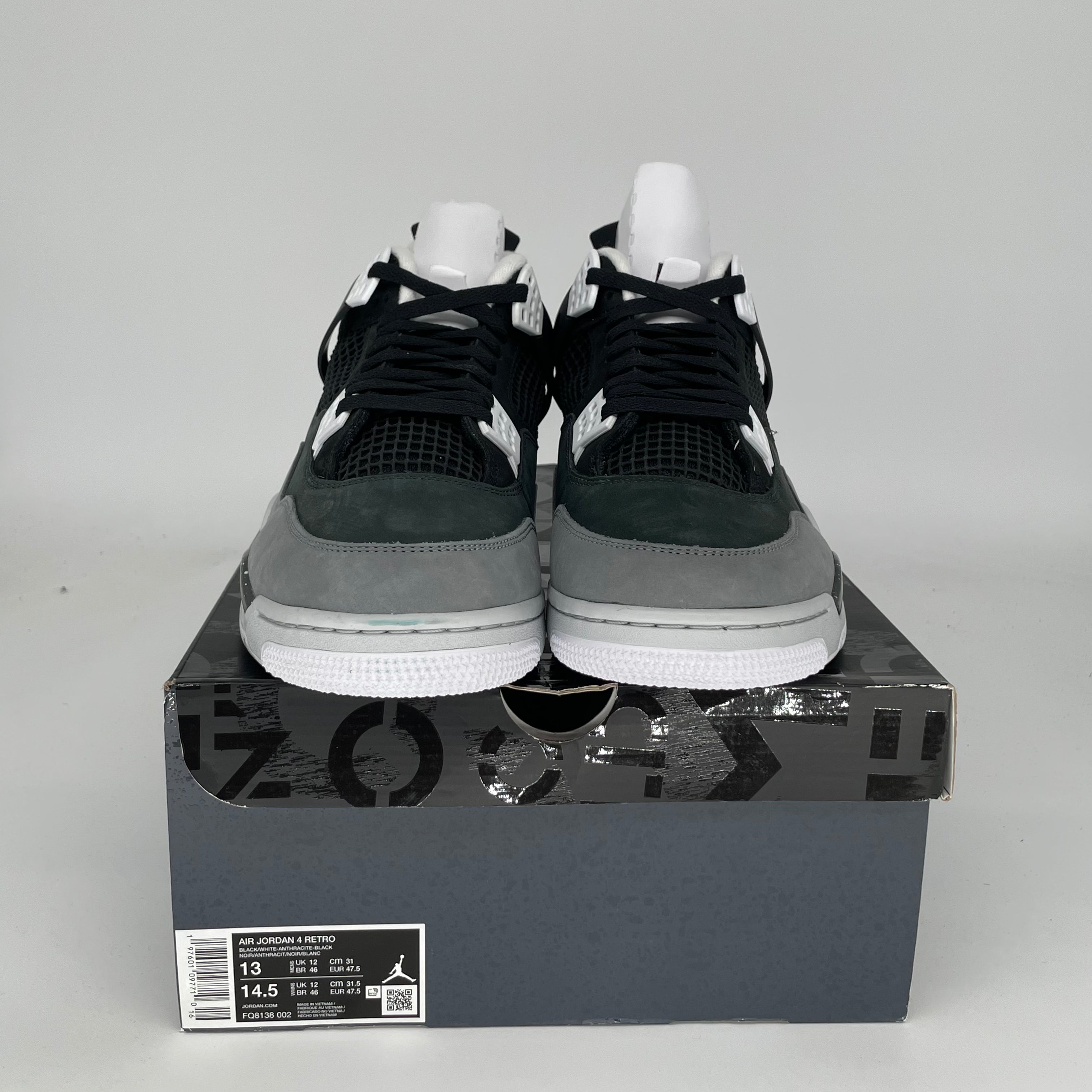 AIR JORDAN 4 FEAR Men's Basketball Shoes Size 13 - Black FQ8138-002 | Retro Sneakers for Streetwear & Sports Performance