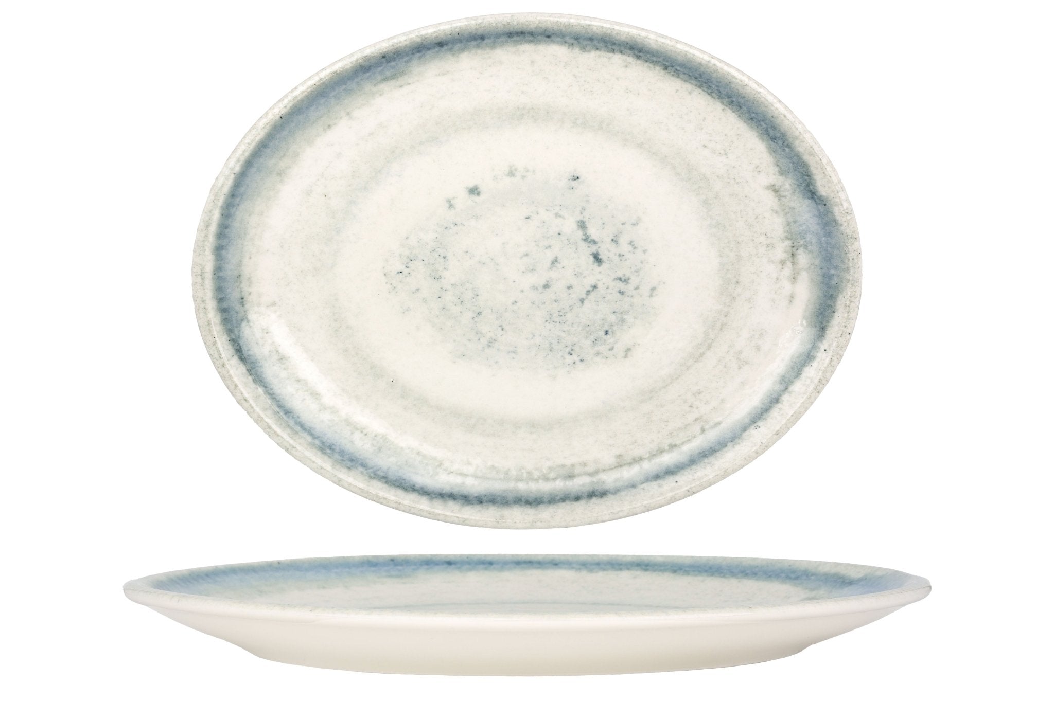 Rivus Line Service Plate 36x28 cm - Premium Porcelain Dinner Plate for Restaurants, Catering & Home Dining - Elegant Serving Dish for Parties, Buffets & Fine Dining
