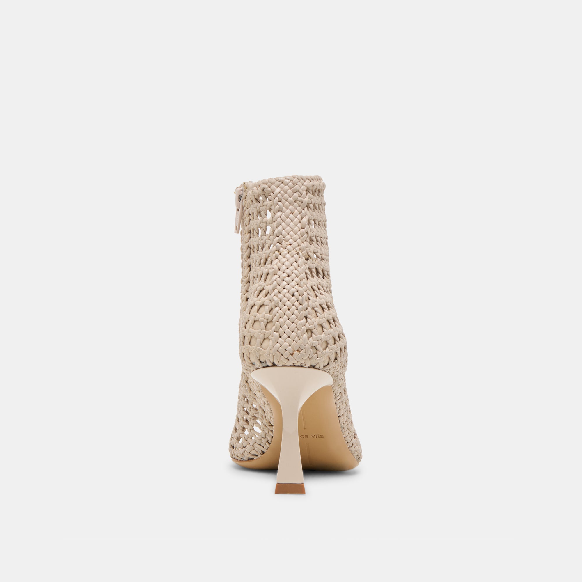 QUIN Women's Heels - Bone Woven Leather High Heel Shoes for Women | Comfortable Dress Pumps for Office, Party & Special Occasions