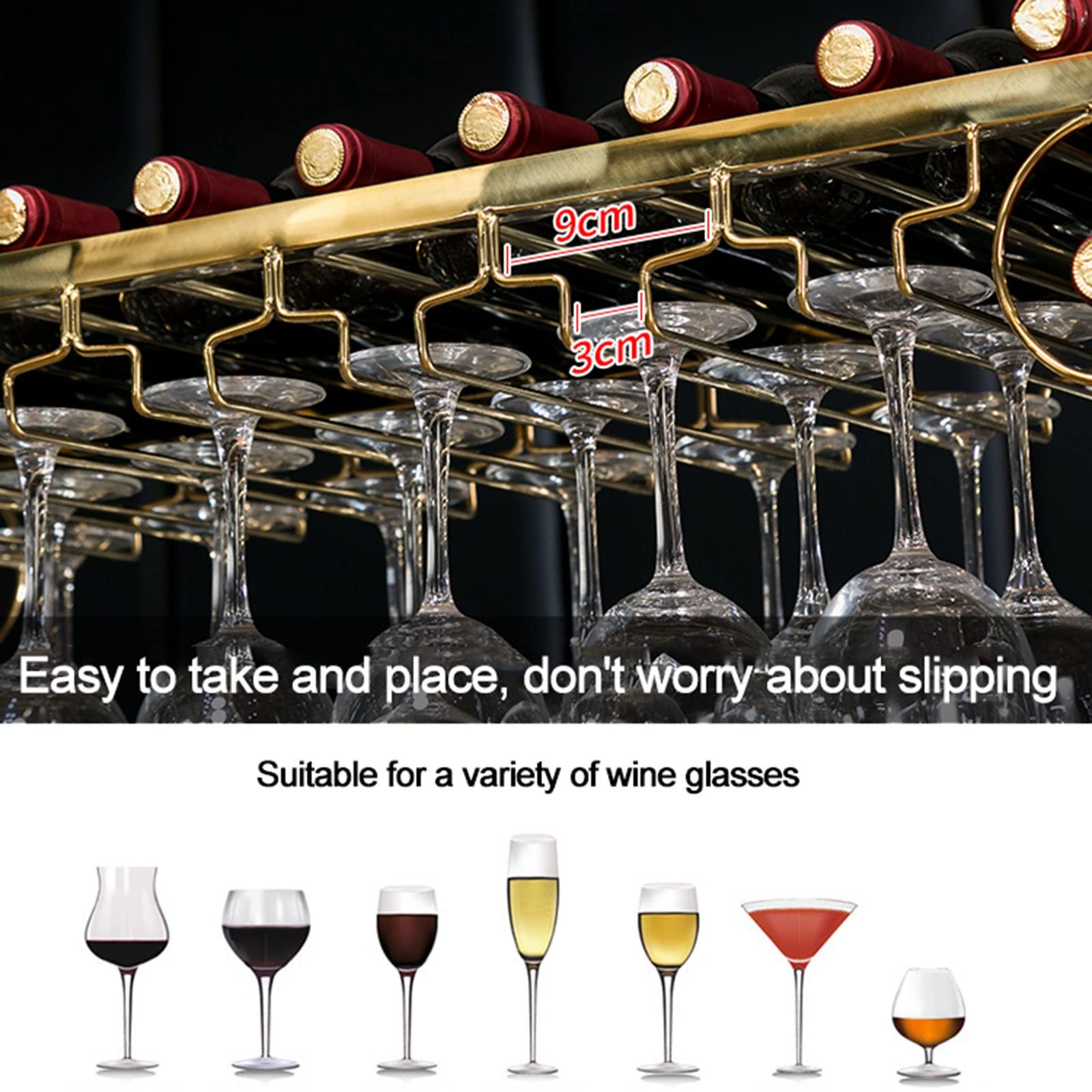 V3VOGUE Ceiling Mounted Wine Glass Rack - 24