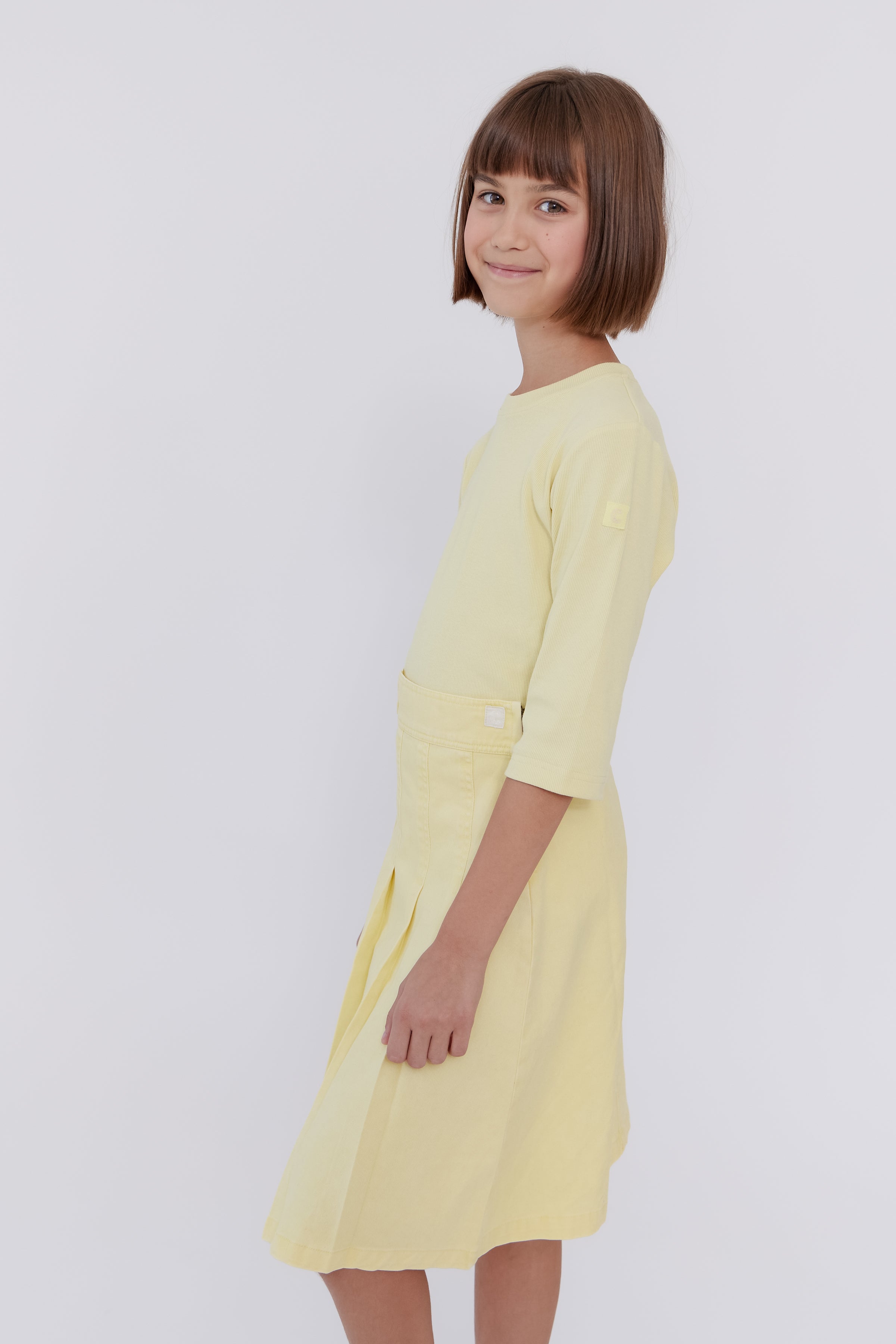 Crew Kids Half Pleat Yellow Skirt for Girls - Stylish & Comfortable Outfit for School, Parties & Everyday Wear