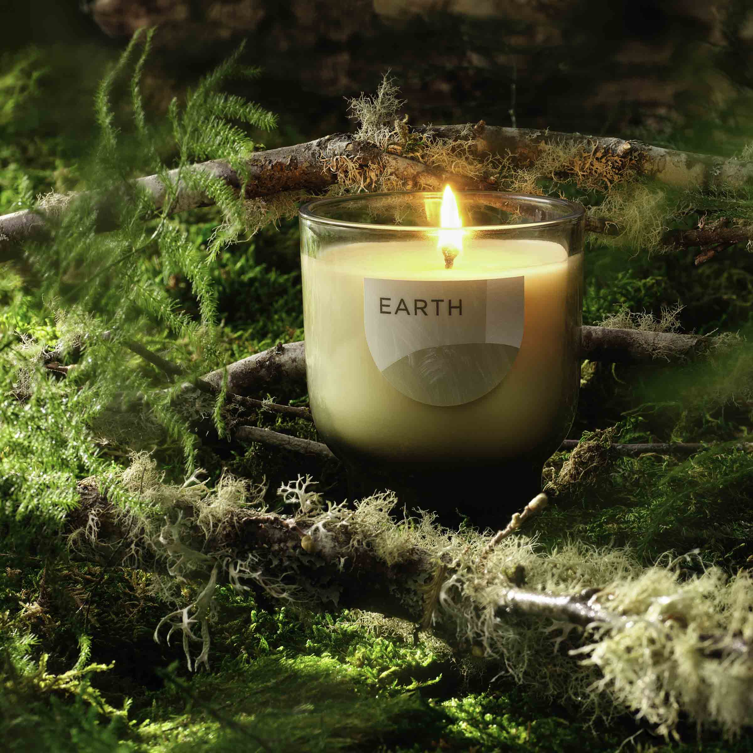 Earth Element Tin Candle - Natural Scented Soy Wax Candle for Home Decor, Relaxation & Meditation - Perfect for Bedroom, Bathroom & Yoga Studio
