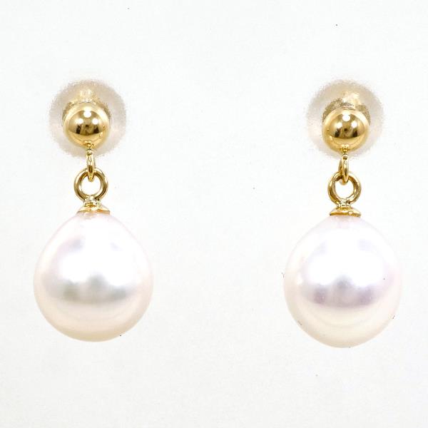 18K Yellow Gold Pearl Earrings for Women - Elegant Stud Earrings with Natural Pearls - Perfect for Weddings, Parties & Special Occasions