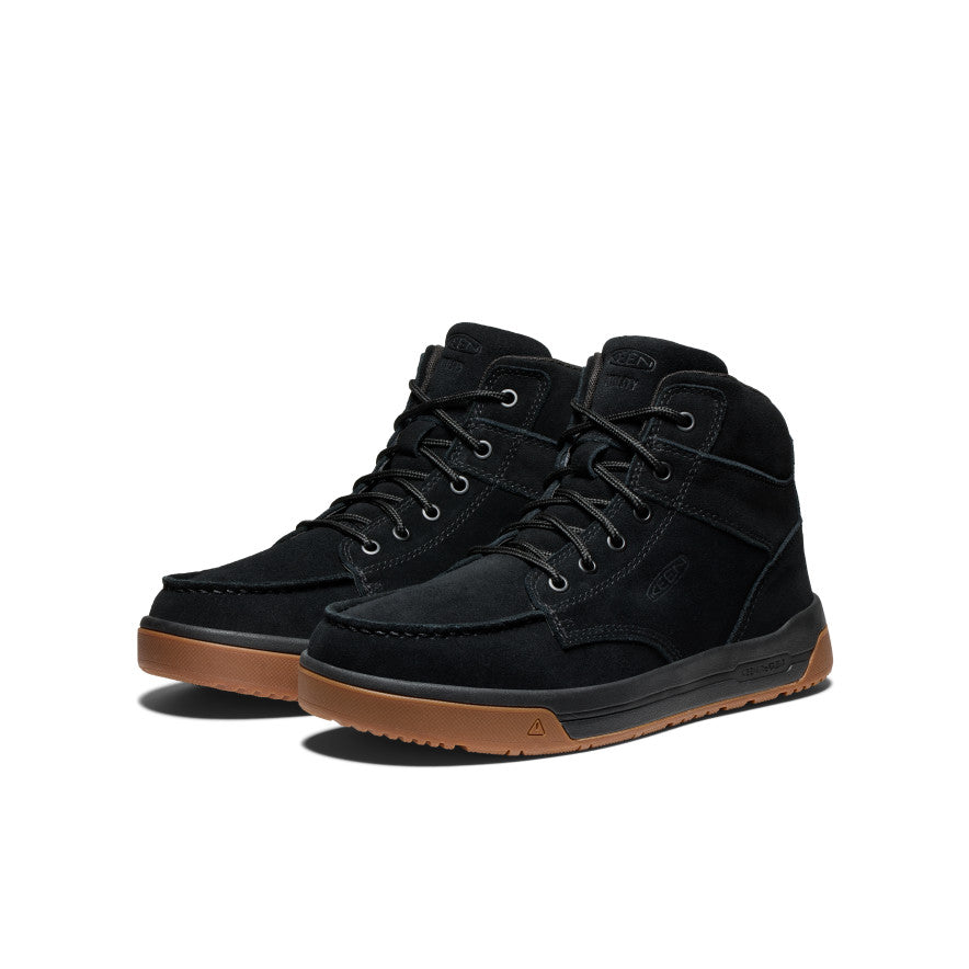 Men's Gibson Soft Toe Work Boots - Black & Gum Leather - Comfortable & Durable for Construction, Hiking & Outdoor Activities