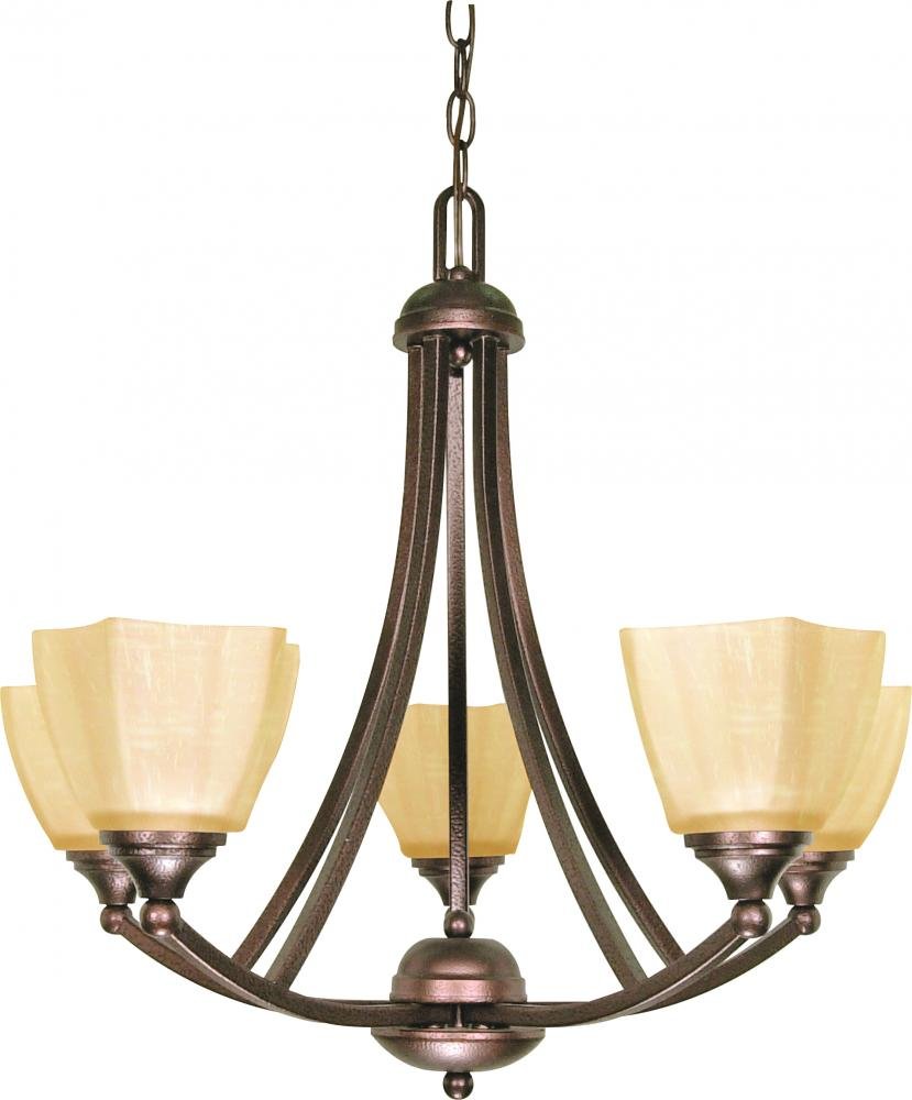 NUVO 60/055 Five Light Chandelier in Bronze/Dark Finish - Elegant Dining Room Lighting Fixture for Modern Home Decor