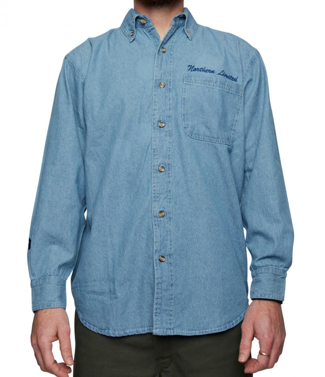 Premium Northern Limited Denim Long Sleeve Shirt for Men - Classic Comfort & Style - Perfect for Casual Wear, Outdoor Adventures & Layered Looks