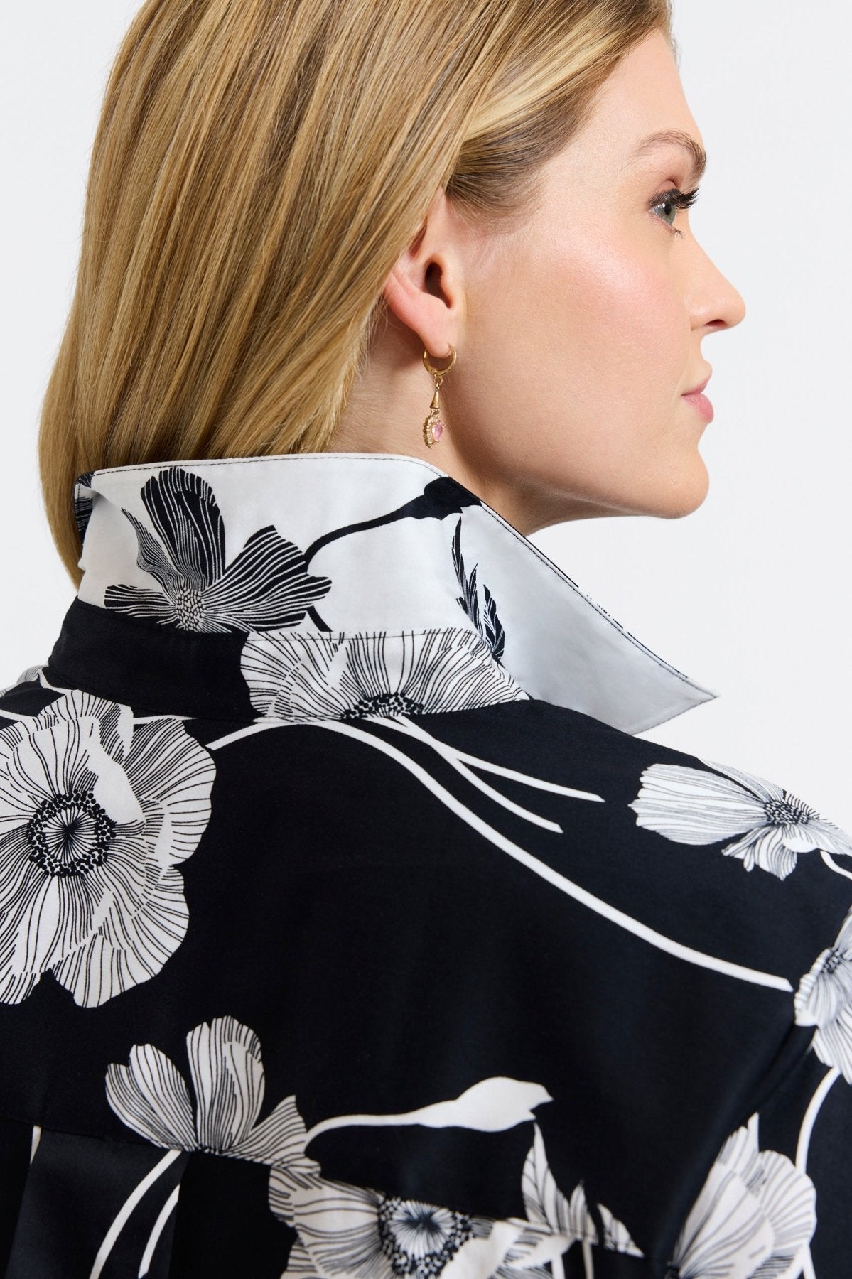 Margie Plus Poppy 3/4 Sleeve Blouse - Women's Floral Print Tunic Top for Casual & Office Wear | Perfect for Spring & Summer Outfits