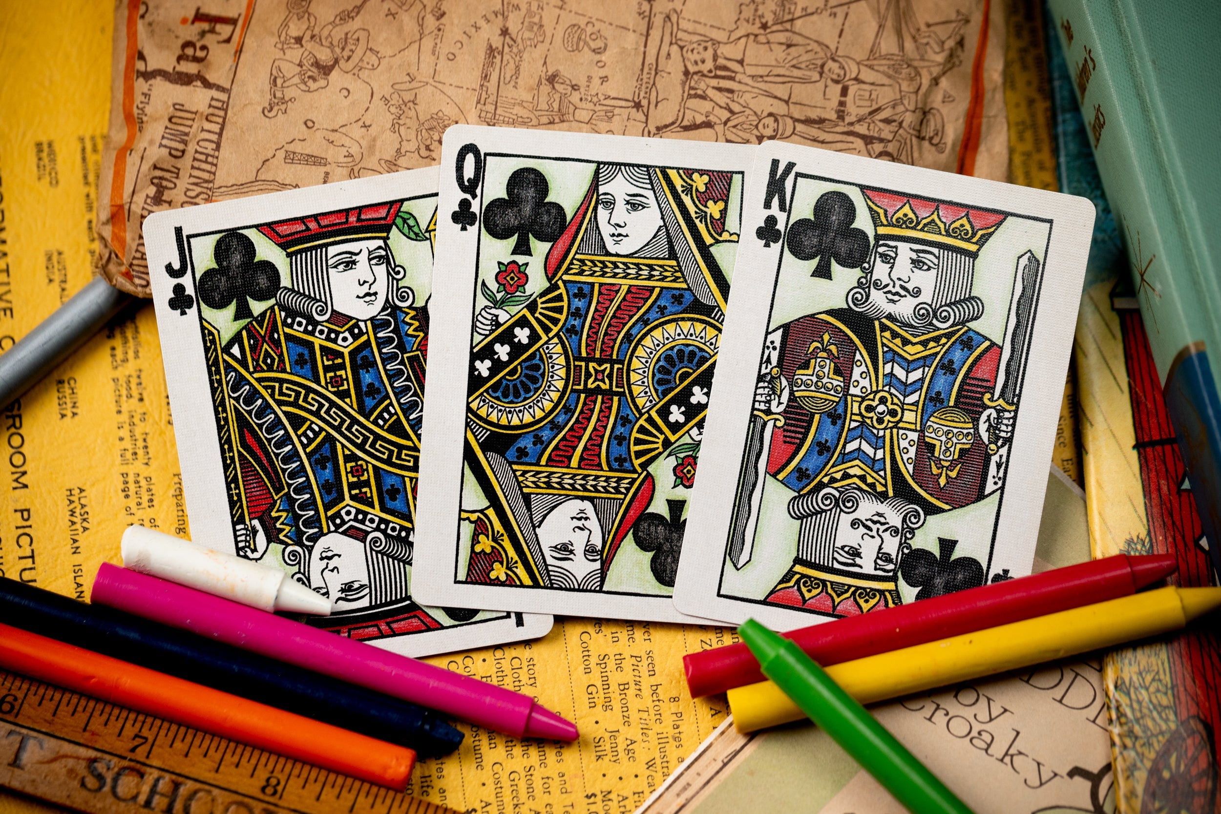 Premium Crayon Playing Cards by Kings Wild Project - Unique Art Deck for Card Games, Magic Tricks & Collectors