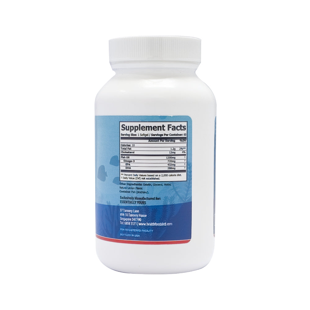 Premium Omega-3 Fish Oil Supplement - Advanced Formula with EPA & DHA - Supports Heart, Brain & Joint Health - 120 Softgels for Daily Wellness & Active Lifestyle