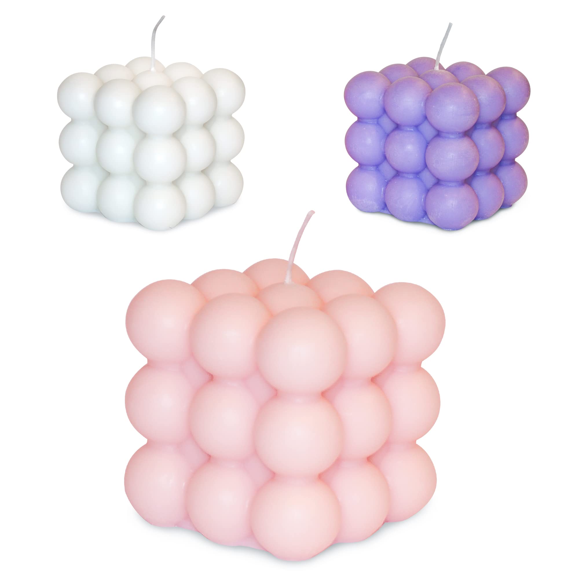 Luxury Bubble Candle - 22.9 oz Scented Soy Wax Candle for Home Decor | Y2K & Danish Pastel Aesthetic Room Decor | Pink Scented Candle for Bedroom, Bathroom & Living Room | Perfect Gift for Housewarming & Relaxation