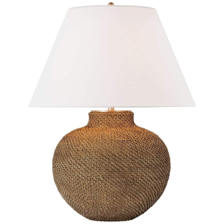 Arden Medium Table Lamp - Natural Rattan Shade, Adjustable Height for Bedroom, Living Room & Office Lighting