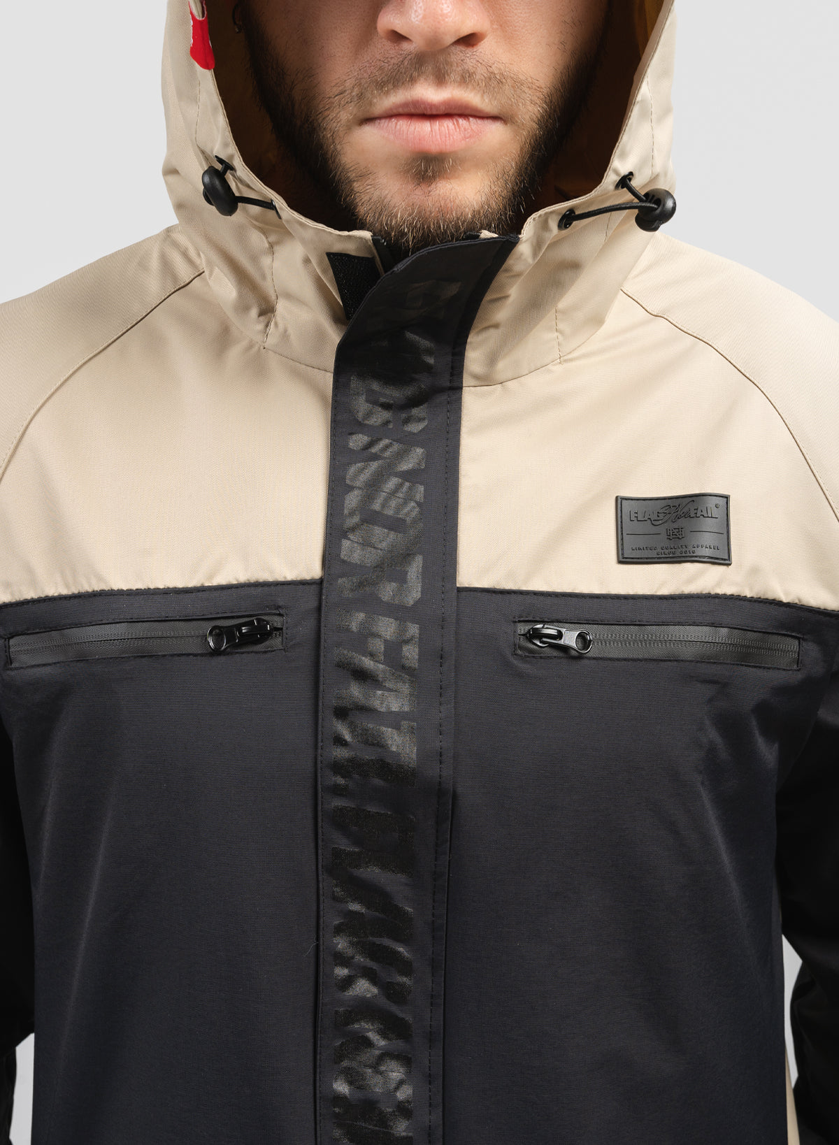 Waterproof Rain Jacket for Men & Women - Lightweight Windbreaker with Hood - Outdoor Hiking, Camping & Travel Raincoat (Tan)