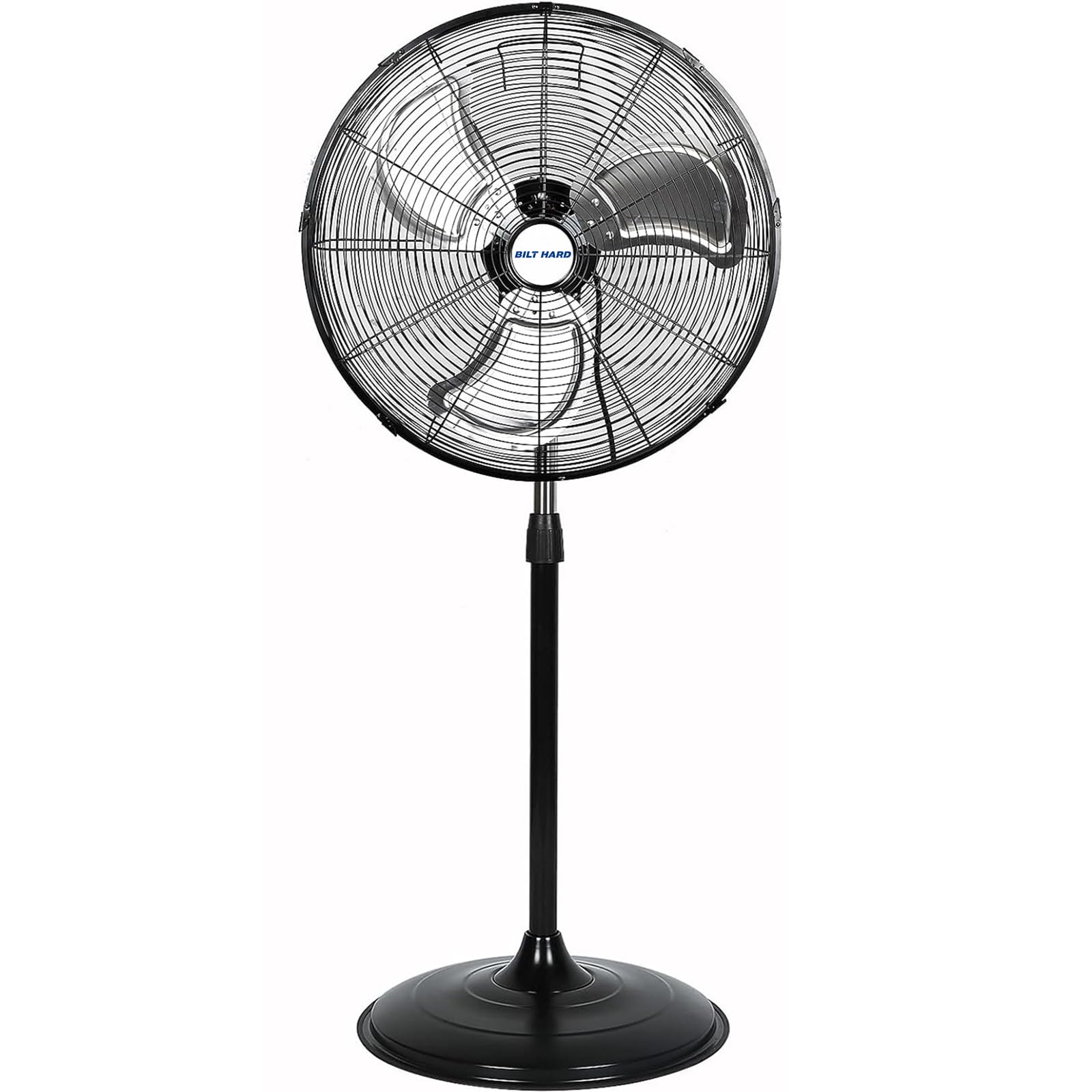 BILT HARD 5200 CFM 20 Inch High Velocity Industrial Pedestal Fan - 3 Speed Oscillating Stand Fan with Heavy Duty Metal Base - Perfect for Commercial Use, Warehouse Cooling, Garage Ventilation & Home Workshop Air Circulation