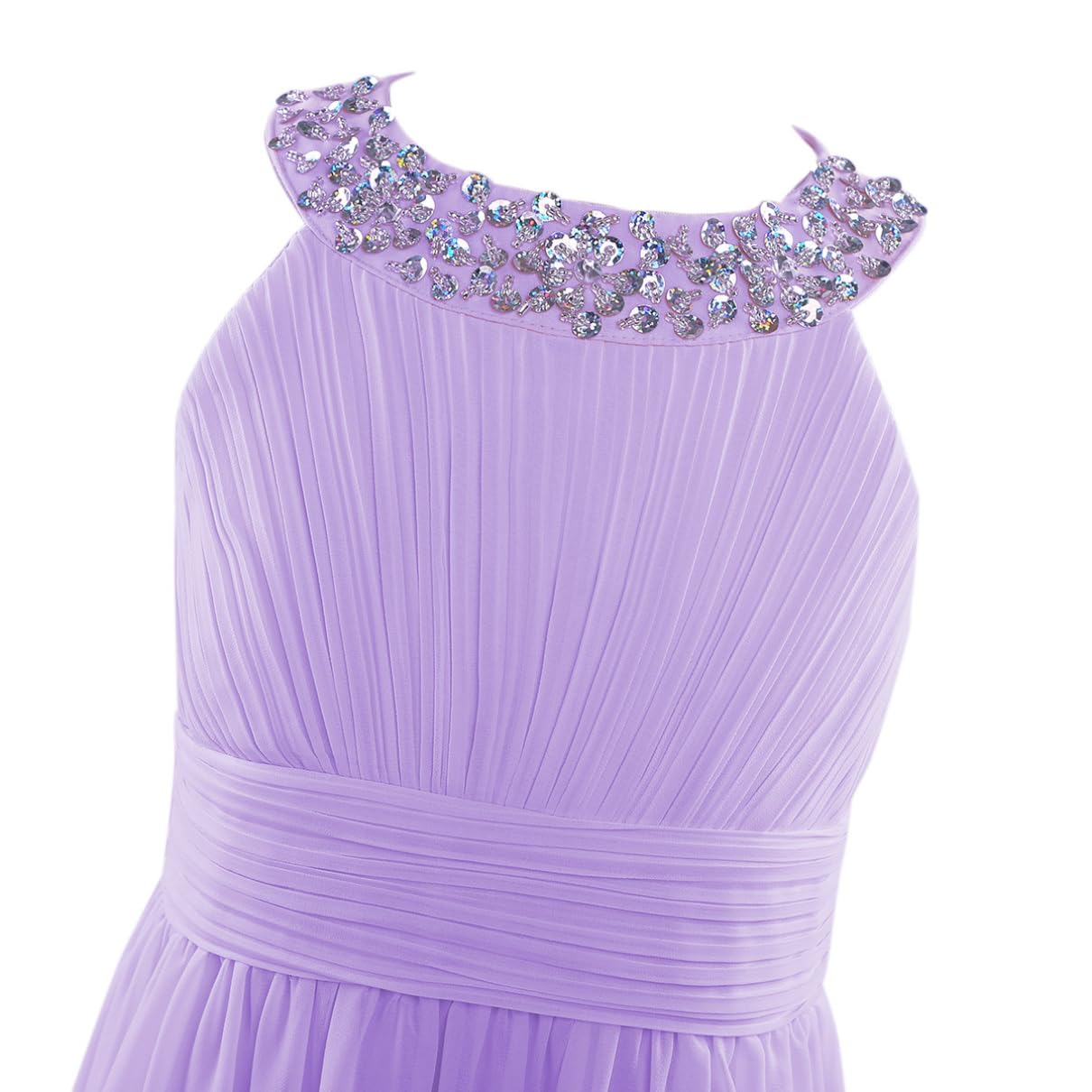 Flower Girl Dress for Kids - Princess Sleeveless Chiffon Gown with Round Neck for Weddings, Pageants & Banquets | Perfect for Flower Girls, Birthday Parties & Special Occasions