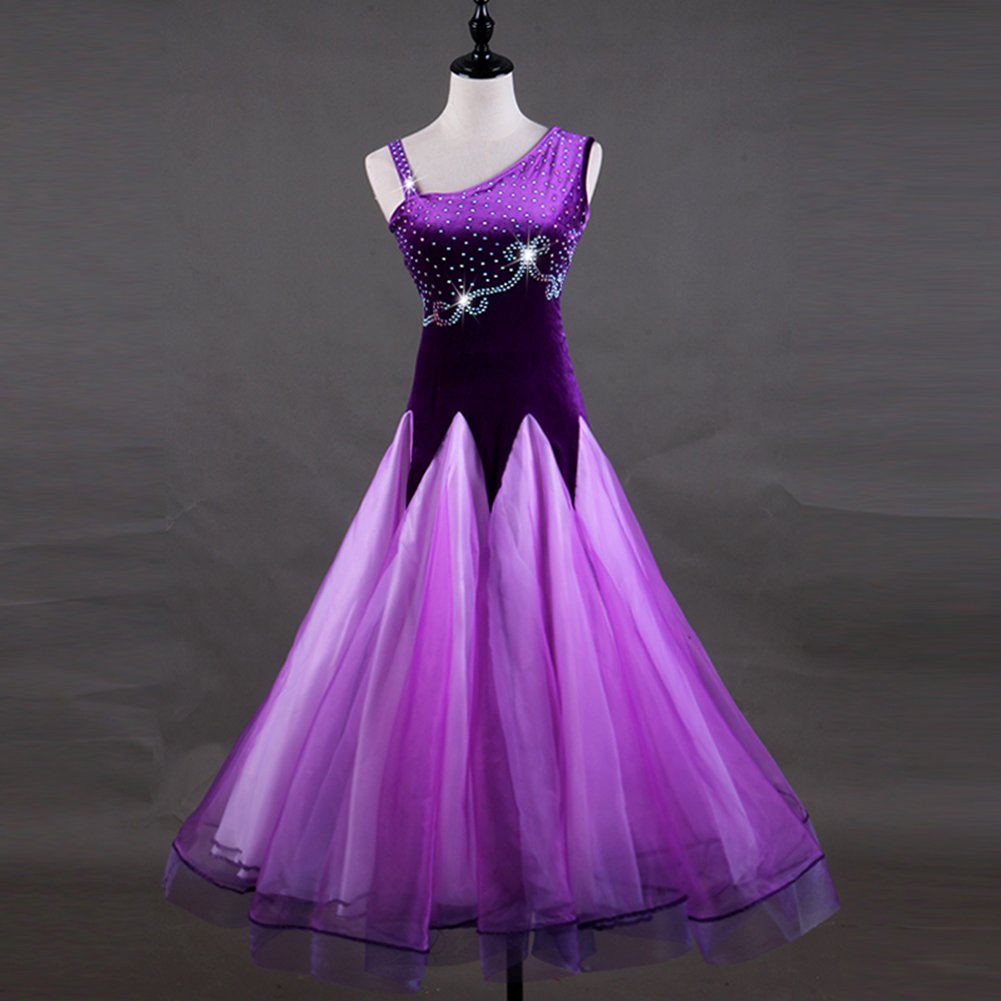 Elegant Women's Ballroom Dance Competition Dress - Modern Sleeveless Performance Dress for Latin, Tango & Waltz - Perfect for Dance Shows, Competitions & Performances