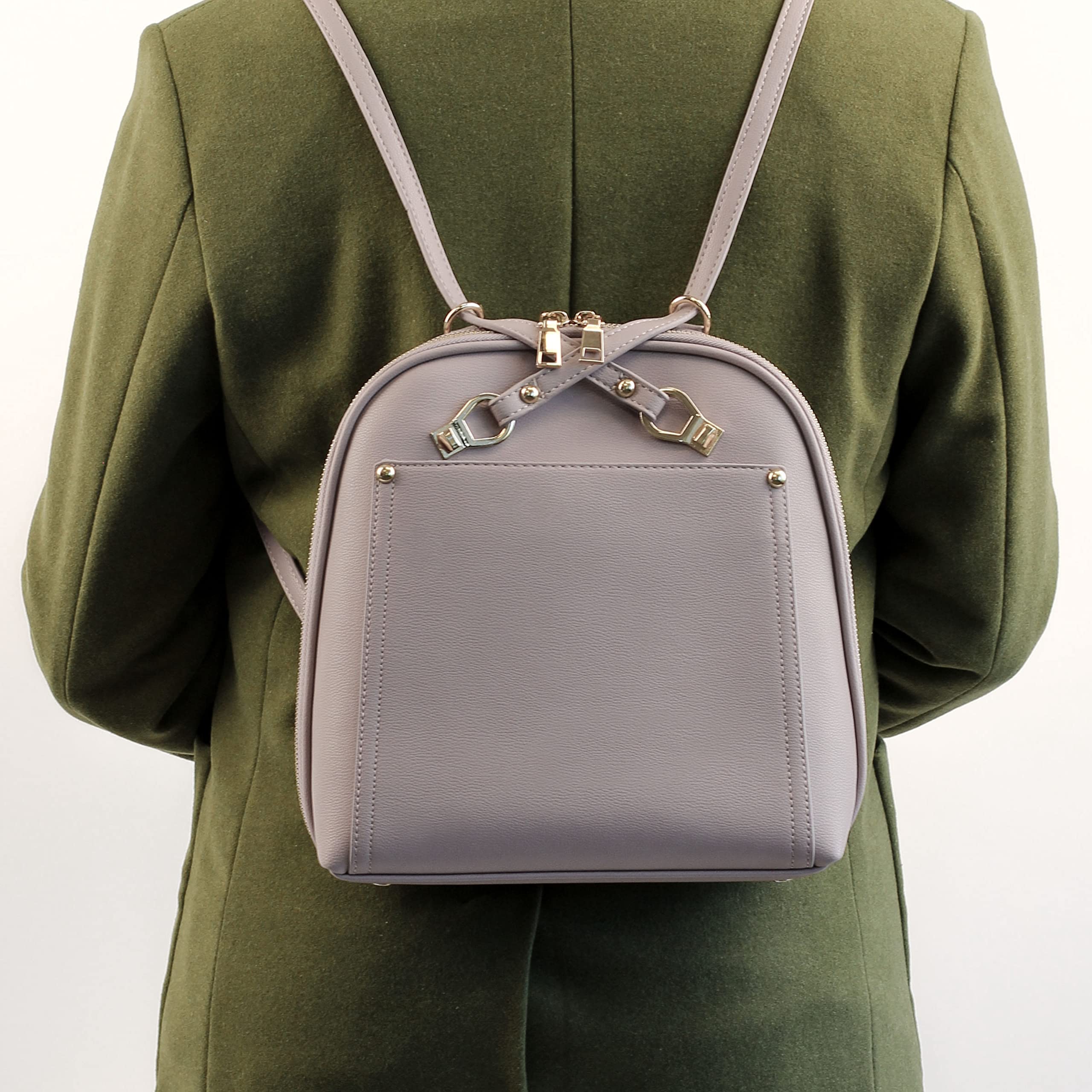 Miztique The Daisy Convertible Backpack Purse for Women - Soft Vegan Leather Shoulder Bag & Backpack (Lilac, 10.5x4x11.5 inches) | Stylish Crossbody Purse for Work, Travel & Everyday Use