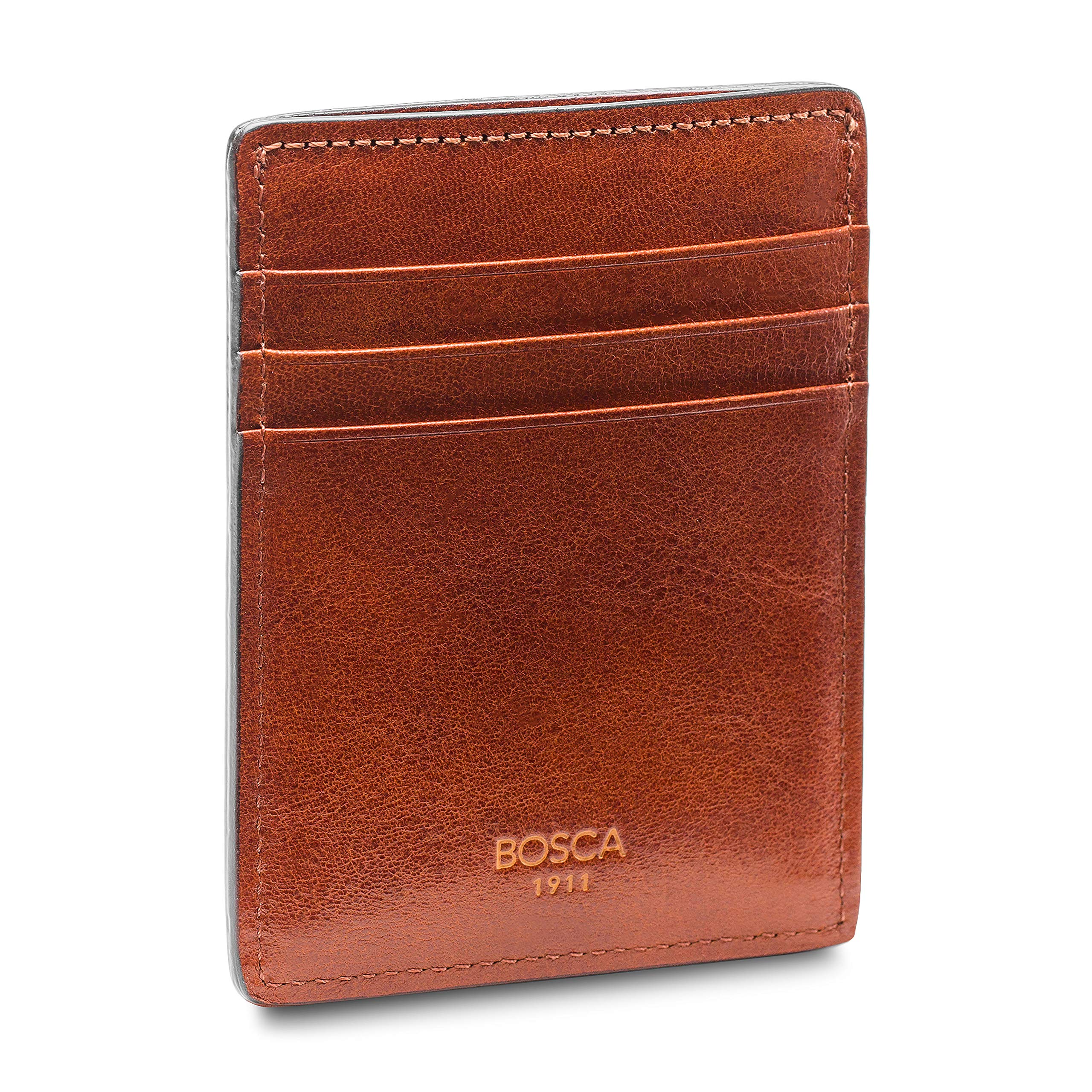 Premium Men's Leather Card Holder Wallet with Magnetic Money Clip - 3 Card Slots & Top Loading Cash Pocket - Full Grain Tanned Leather for Front Pocket Carry - Gift Ready Packaging in Amber Brown - Perfect for Everyday Use, Business Travel & Minimalist Lifestyle