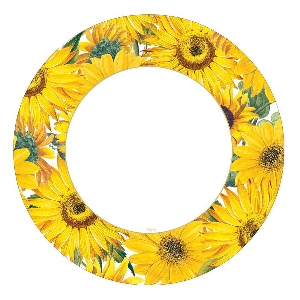 Caspari Sunflowers Paper Dinner Plates - Set of 8, Floral Disposable Plates for Parties, Picnics & Outdoor Dining - Elegant & Eco-Friendly Tableware