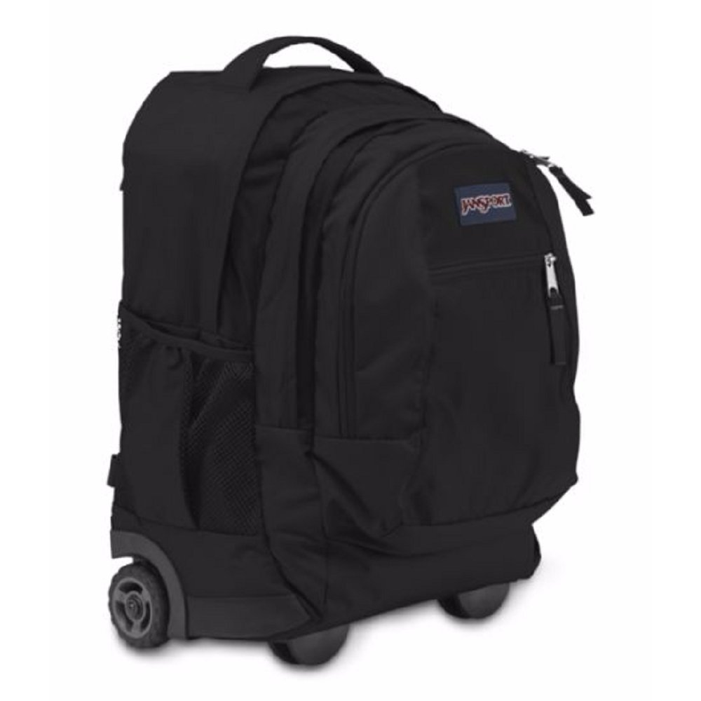 JanSport Driver 8 Core Series Wheeled Backpack - All Black | Durable Rolling Backpack for Travel, School & Commuting | Spacious Laptop Compartment & Smooth Wheels