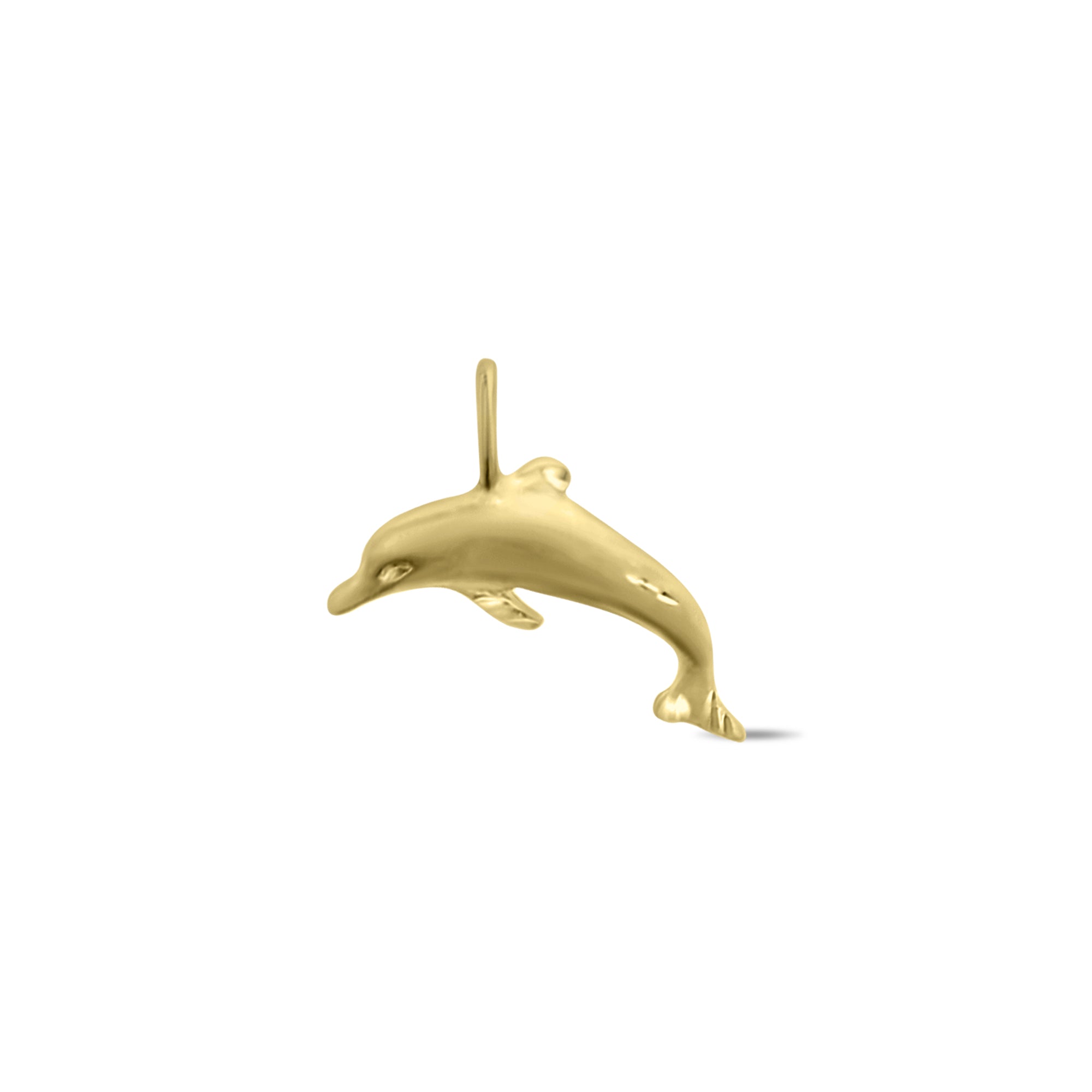 Elegant Brushed Satin Dolphin Pendant with Diamond Cuts - Perfect for Necklaces, Bracelets & Gift Giving | Jewelry Charms for Women