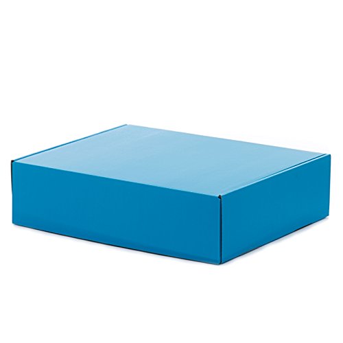 50 Pack - 13x10x4 Inch Blue Corrugated Tuck Top Shipping Boxes for Mailing, Storage & Packaging | Heavy Duty Cardboard Boxes for Ecommerce, Moving & Organizing