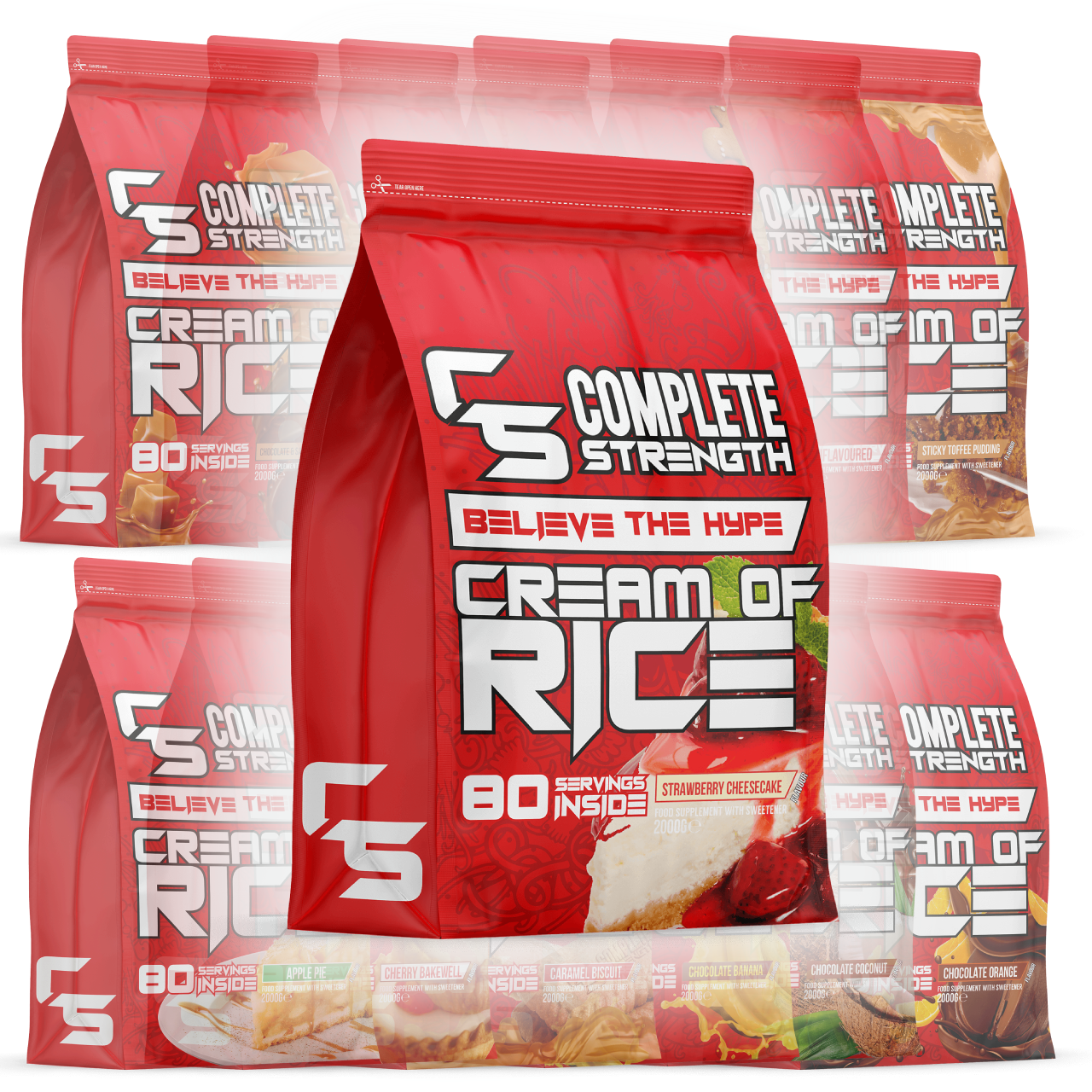 Complete Strength Cream of Rice 2kg (80 Servings) - Premium Instant Rice Cereal for Bodybuilding, Post-Workout Recovery & Quick Breakfast