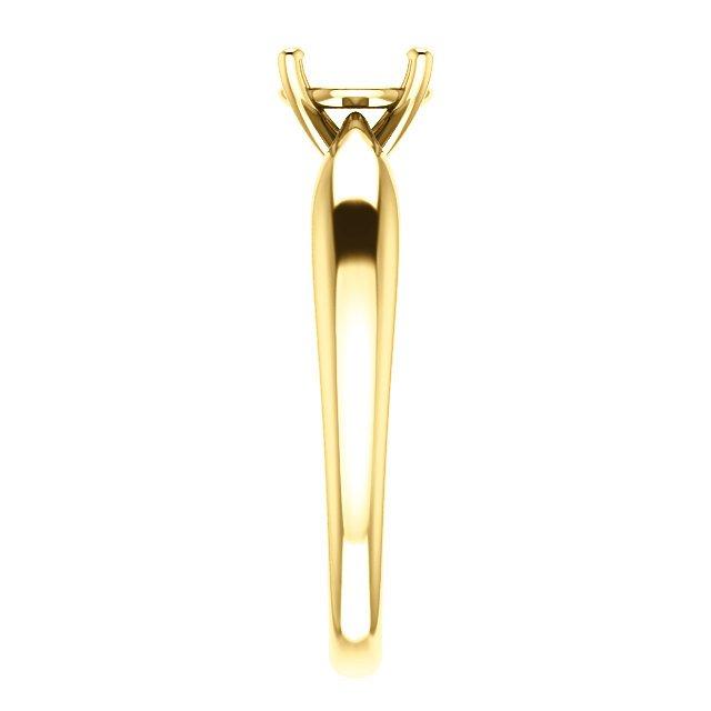 14KT Yellow Gold Tapered Solitaire Engagement Ring Setting - Fits Any Diamond Size & Shape - Perfect for Proposals, Weddings & Anniversary Gifts
