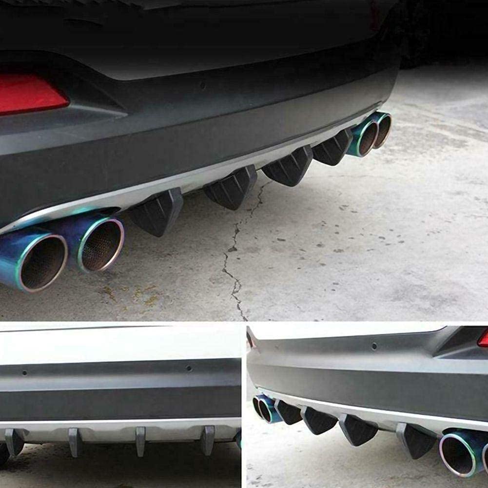 4PCS Black Car Rear Bumper Spoiler Diffuser - Shark Fin Anti-Crash Protector Cover with Body Splitter Kit | Durable Bumper Guard for Sedans, SUVs & Trucks | Enhances Style & Protects Against Scratches