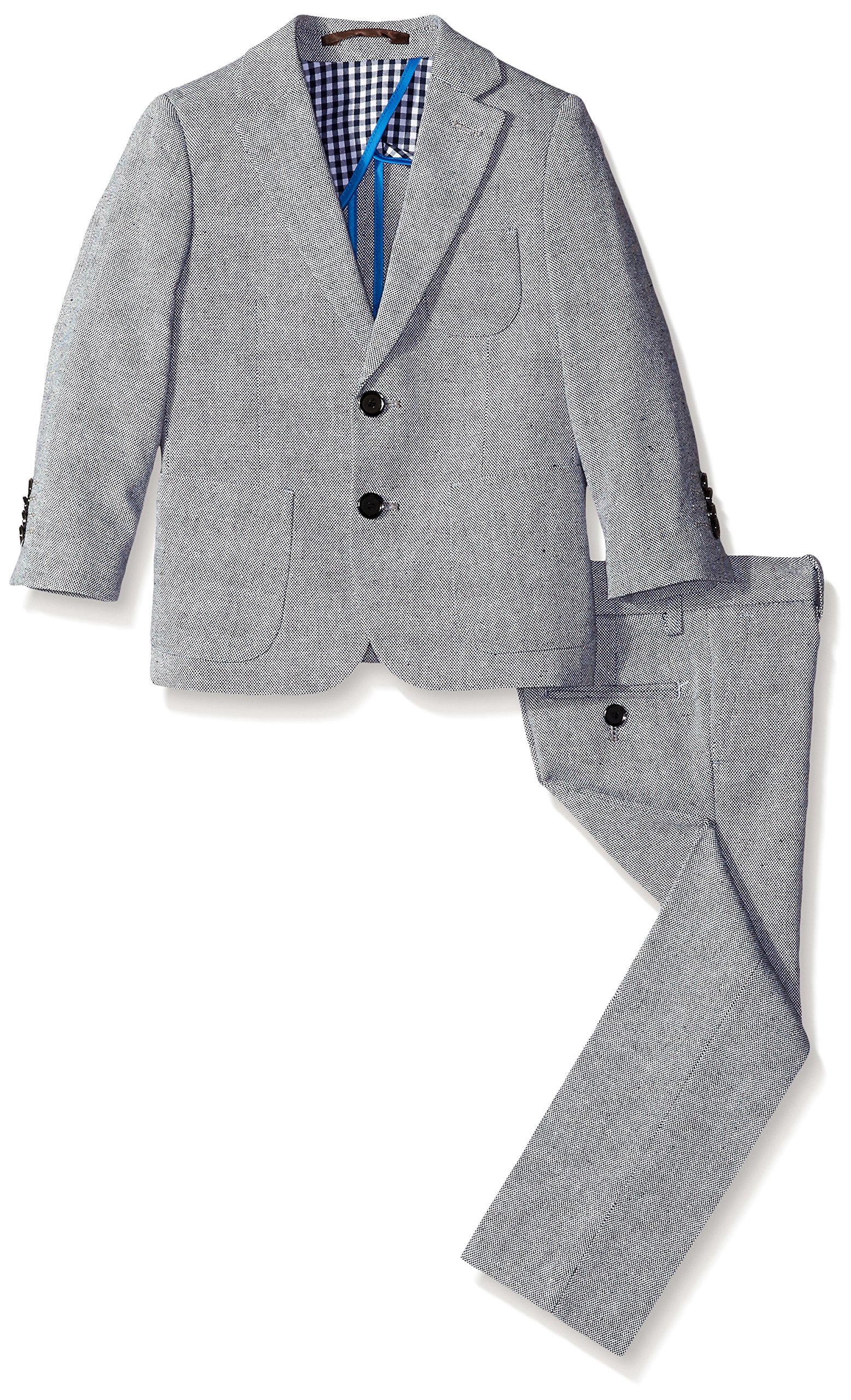 Isaac Mizrahi Boys' Solid Linen Suit - Classic & Comfortable Formal Wear for Weddings, Parties & Special Occasions