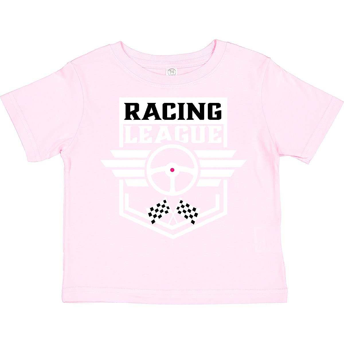 Inktastic Racing League Toddler T-Shirt with Race Car Wheel & Wings - Fun Kids Outfit for Birthday Parties, Car Shows & Playdates