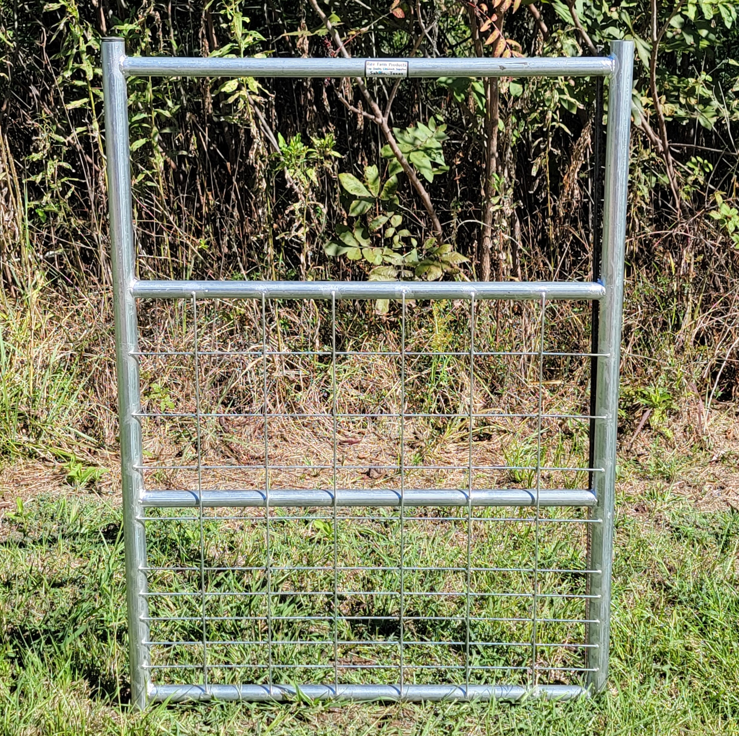 3 Ft Galvanized Steel 4-Rail Fence Panel with Mesh - Heavy Duty Small Livestock Enclosure for Goats, Sheep, and Poultry - Perfect for Farm, Backyard, and Pasture Use