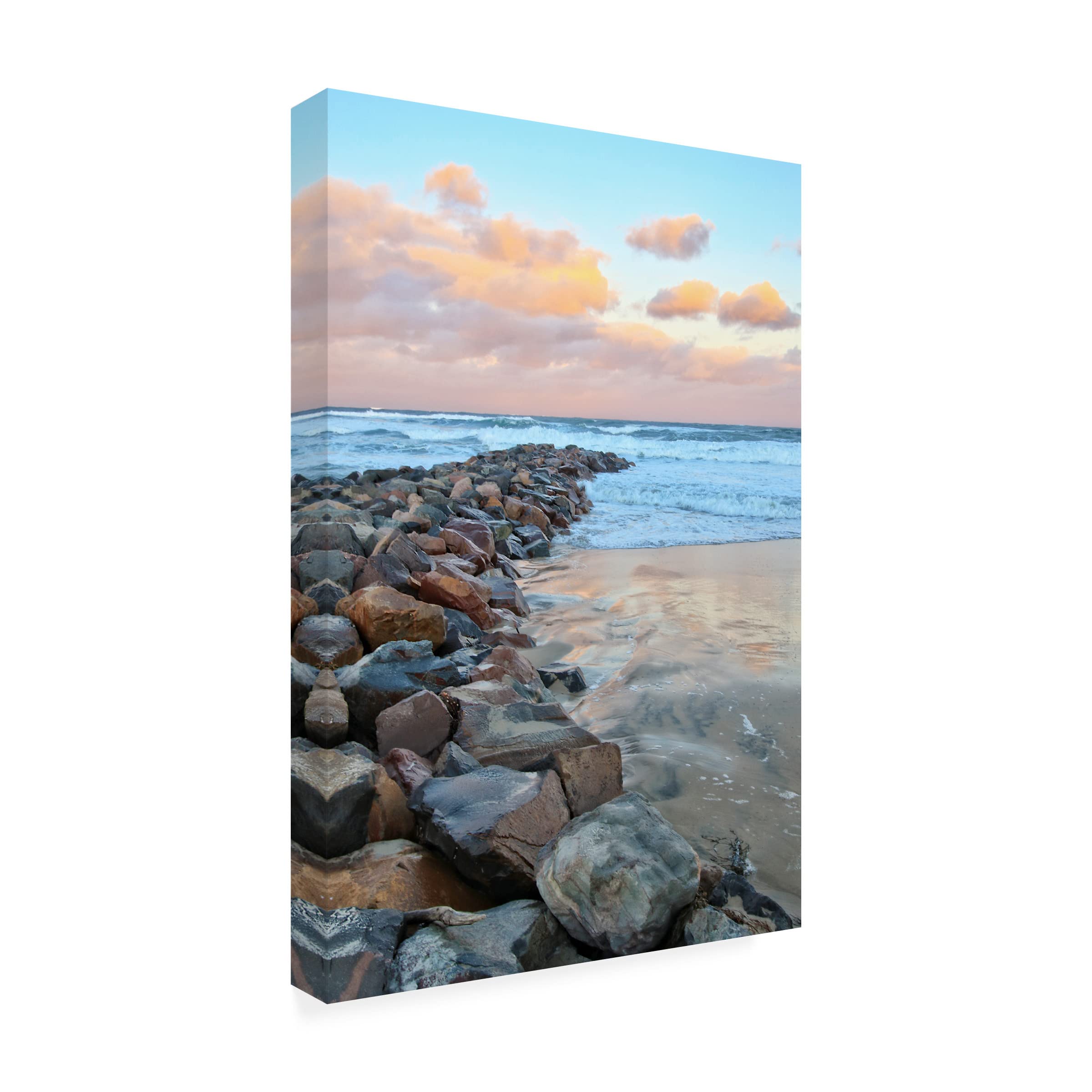 Trademark Fine Art 'Life is Better at the Beach 3' Canvas Wall Art Print by Beata Czyzowska Young - Coastal Decor for Living Room, Bedroom & Beach House