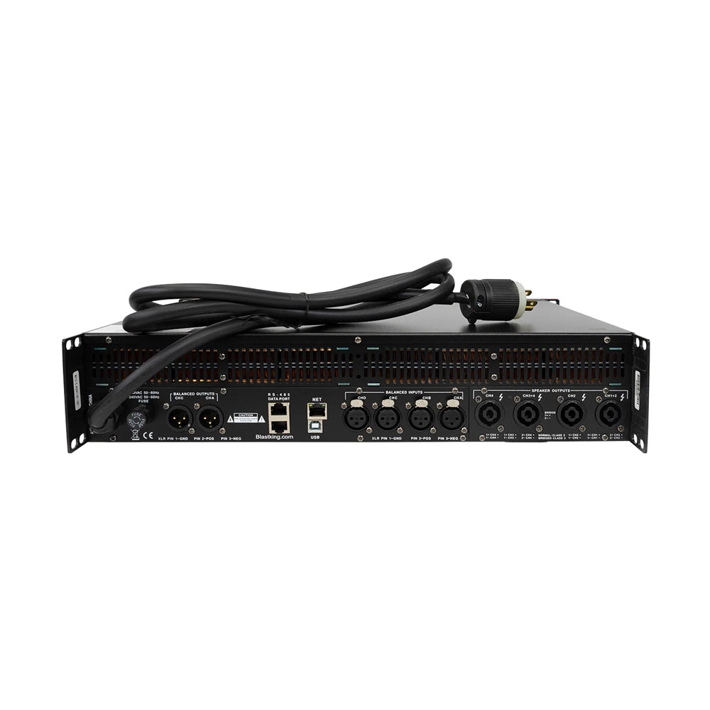Blastking D10K 4S 10000W 4-Channel Class D Smart Power Amplifier - Professional Audio System for DJ, Live Sound & Home Theater
