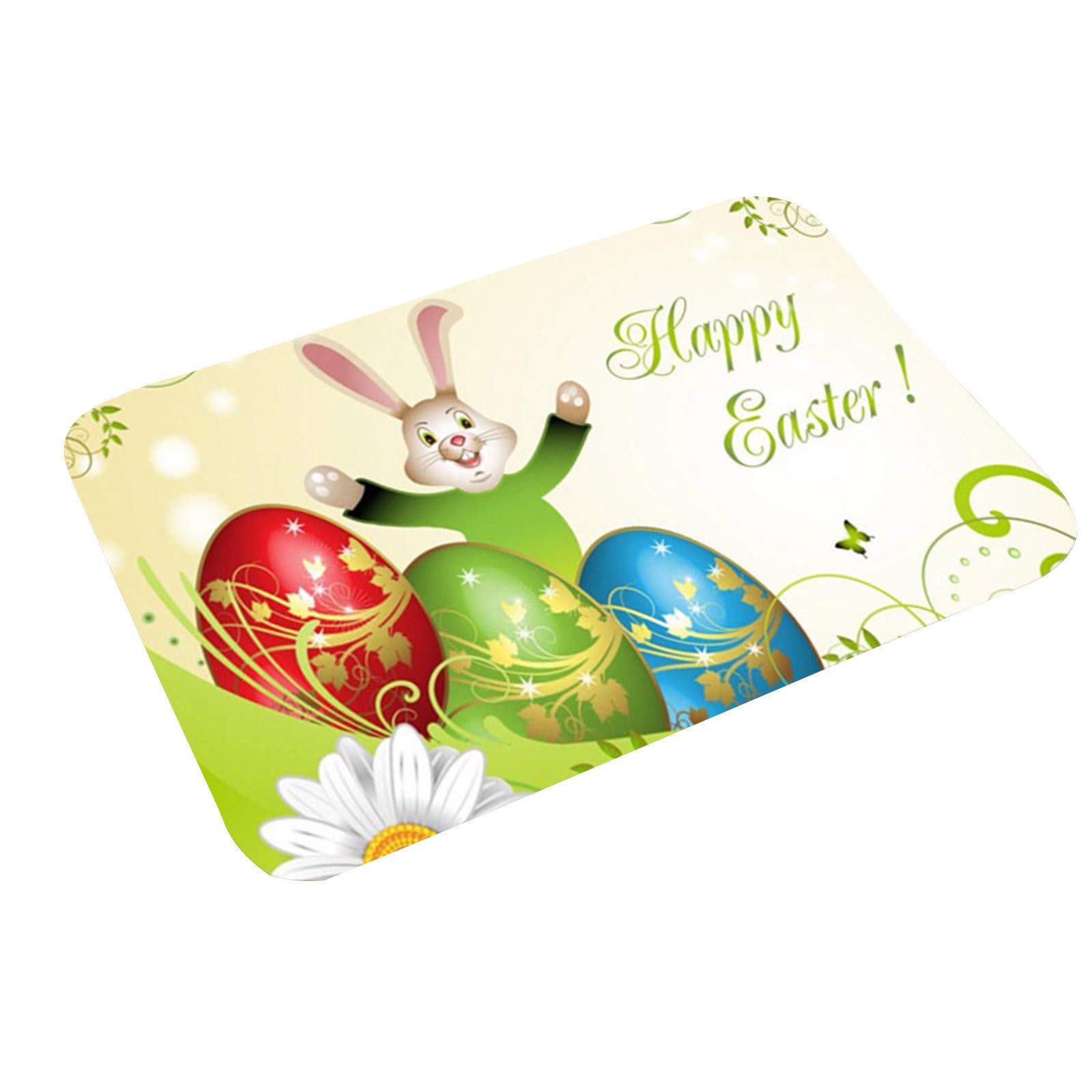 Easter Decorations & Welcome Doormat Set - Bunny Themed Easter Carpet for Front Door, Living Room & Home Decor - Perfect for Spring Holiday Celebrations & Festive Home Styling