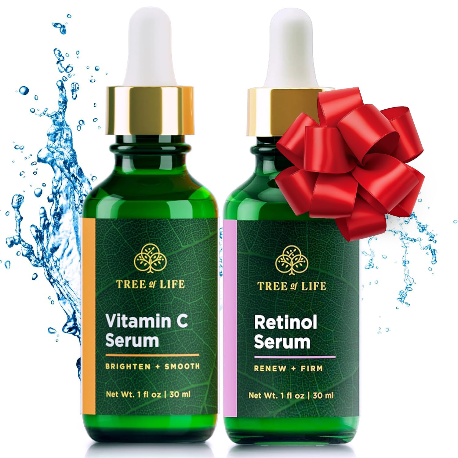 Best Vitamin C Serum & Retinol Serum Combo Pack for Anti-Aging & Brightening - Face Skincare Set for Day & Night Use