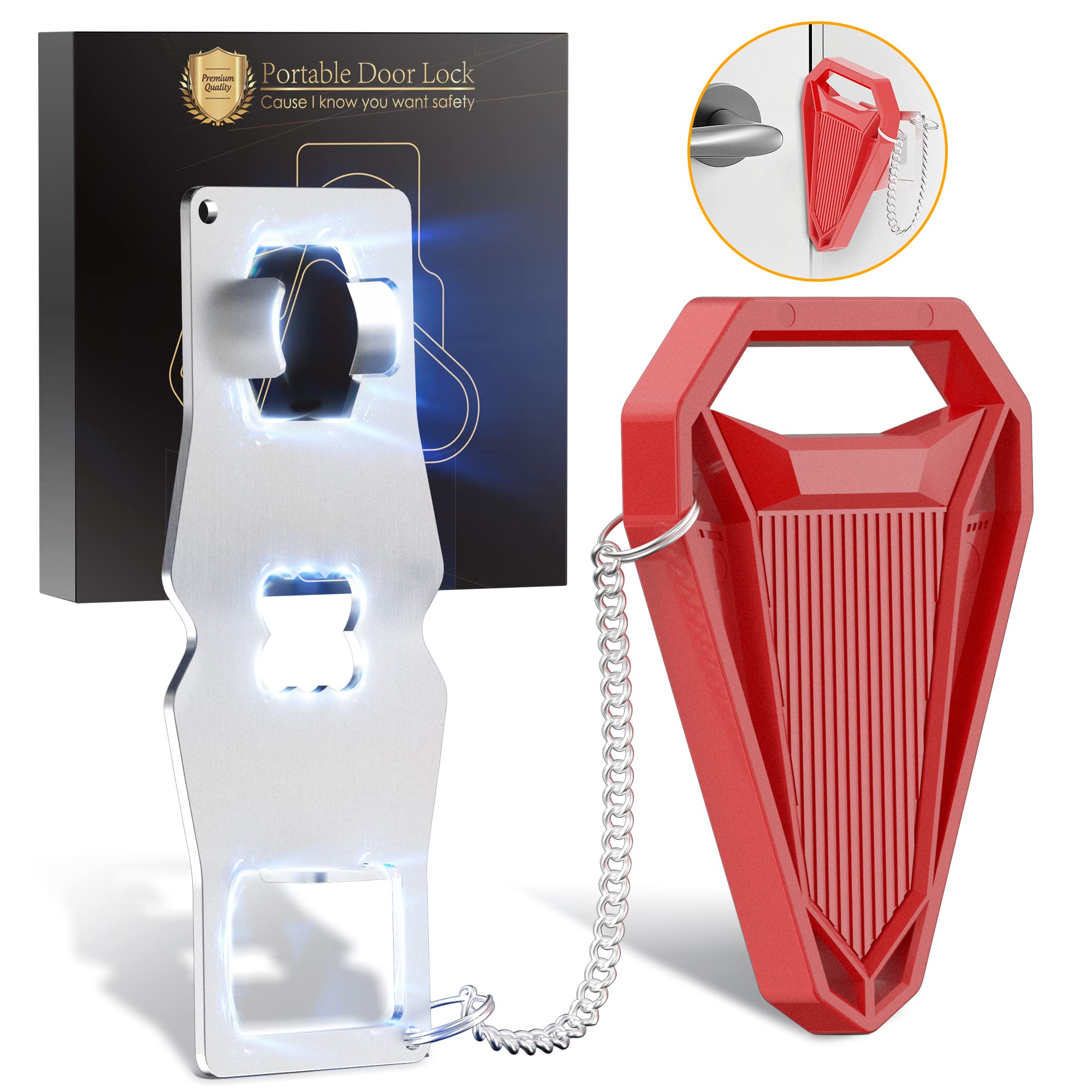 Portable Travel Door Lock - Secure Hotel & Apartment Safety Lock for Women, Extra Home Security Latch from Inside | Perfect for Solo Travelers, First Apartments & Bedroom Safety
