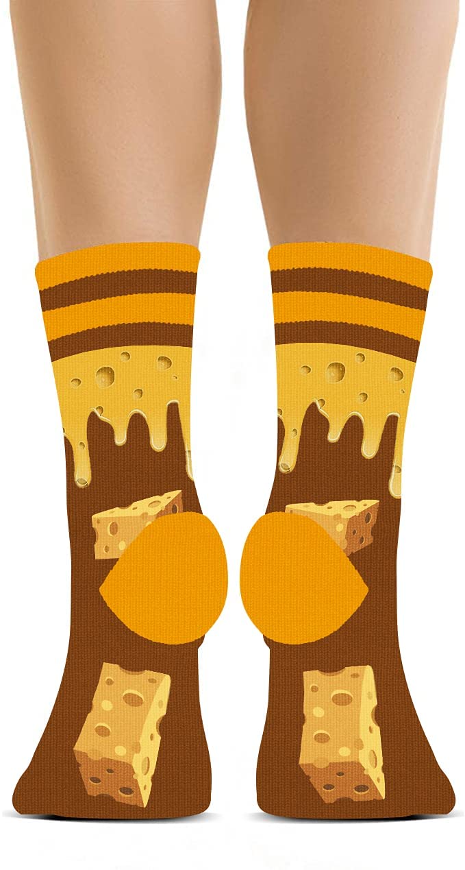 AGRIMONY Funny 3D Printed Socks for Men, Women & Teens - Cute Novelty Dress Socks with Food Patterns - Perfect Gift for Birthday, Christmas & Casual Wear
