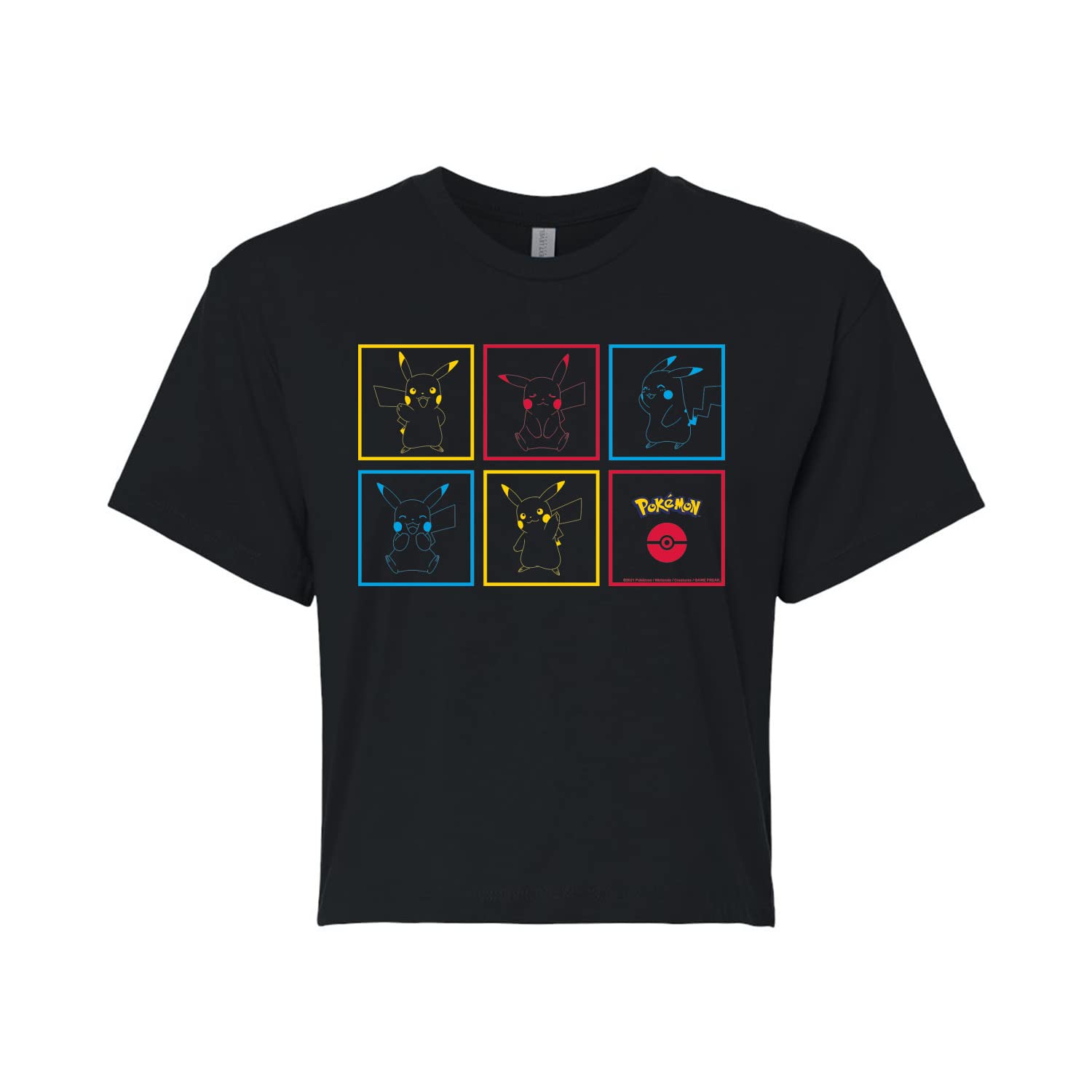 Pokémon Pikachu Graphic Cropped T-Shirt for Juniors - Soft Cotton Blend Tee - Cute Anime Casual Top for School, Gaming & Everyday Wear