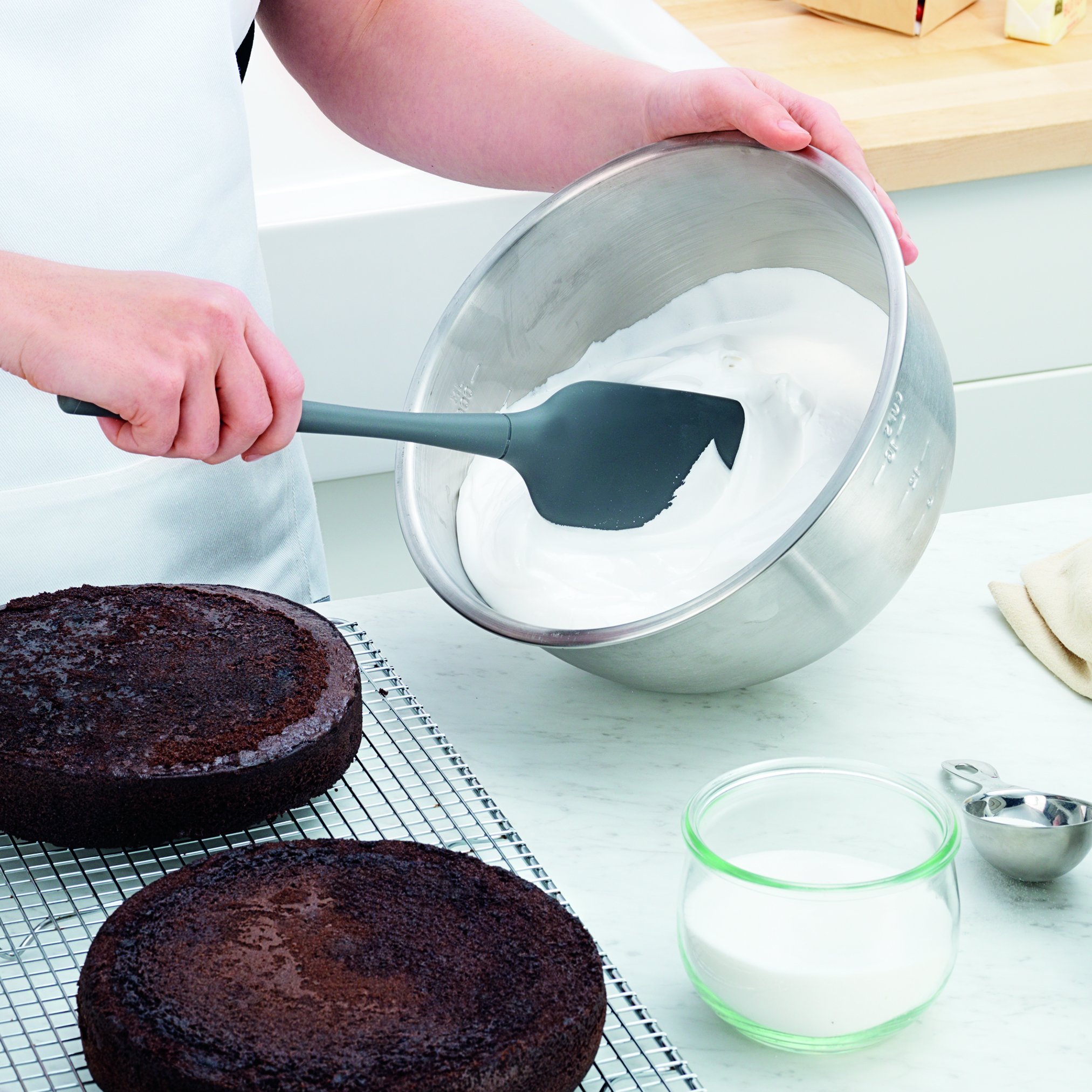Tovolo Flex-Core All Silicone Jumbo Spatula - Heat Resistant, Non-Slip Grip, Candy Apple Red - Perfect for Baking, Cooking & Mixing in the Kitchen
