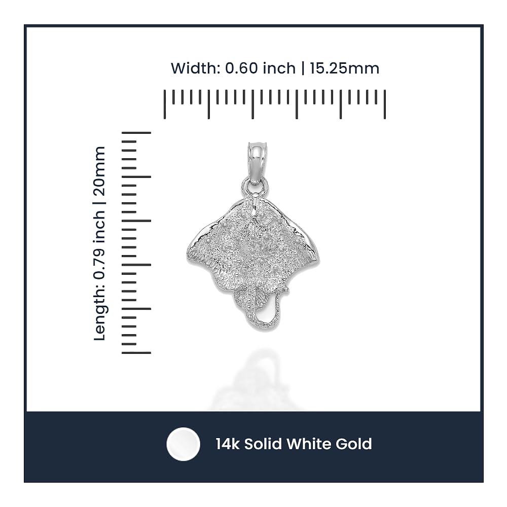 14K Solid White Gold Necklace with Pendant Charm | Elegant & Durable Jewelry for Women | Perfect for Gifts, Weddings & Special Occasions
