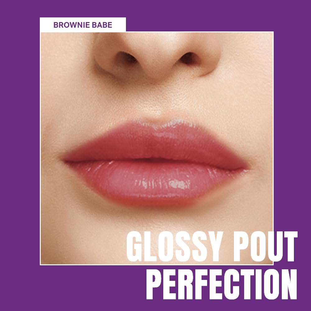 Elle 18 OMG Lip Gloss - Brownie Babe Shade | Glossy Non-Sticky Formula with Rapeseed & Jojoba Oil | Lightweight Moisturizing Full Coverage Lip Gloss (2.5ml) | Perfect for Daily Wear, Parties & Special Occasions